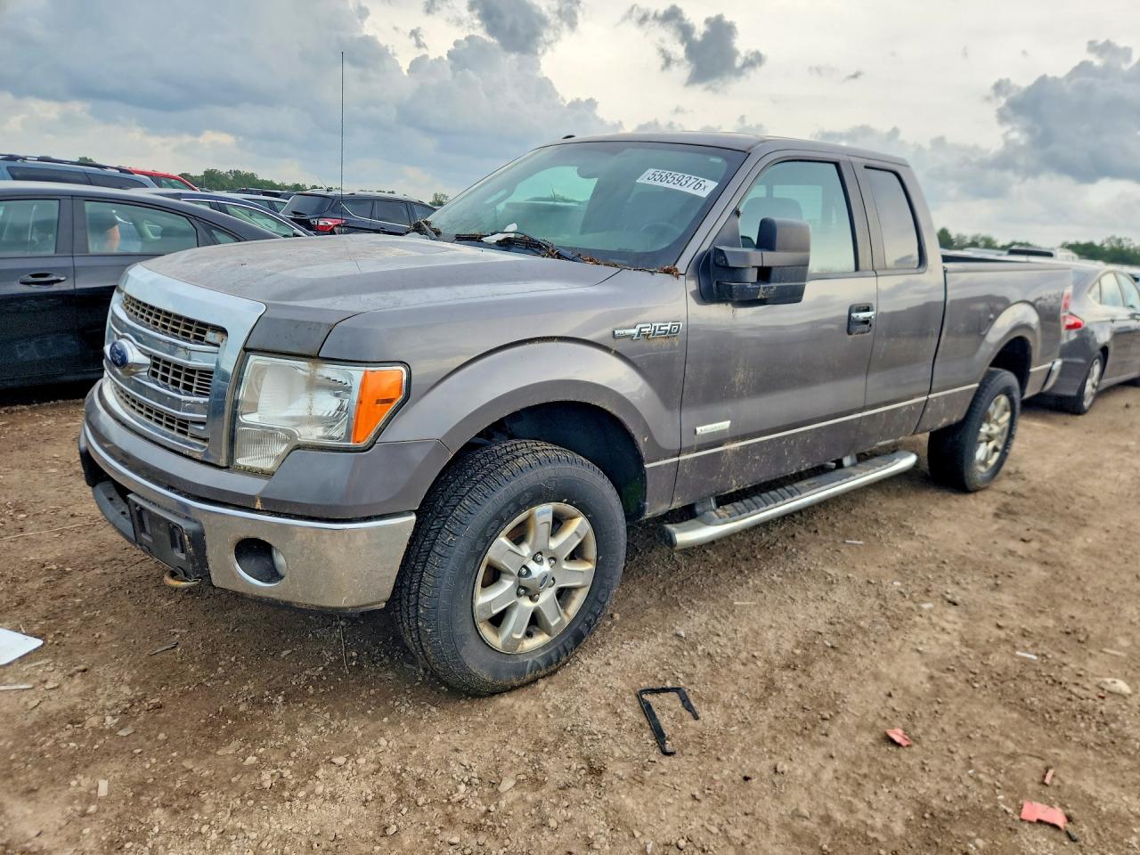 2013 Ford F150 Super Cab Gray vin: 1FTFX1ET3DFC93054