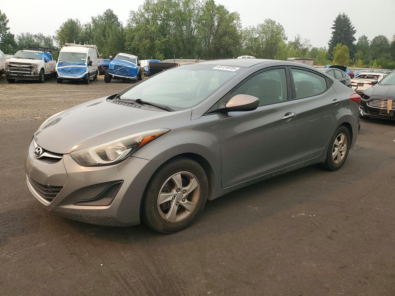 2014 Hyundai Elantra Se Gray vin: 5NPDH4AE3EH526225