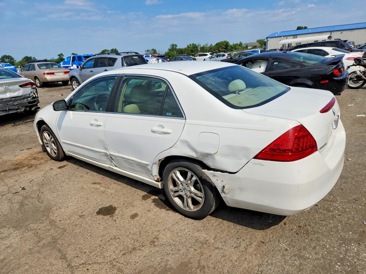 2007 Honda Accord Se White vin: 1HGCM56387A137189