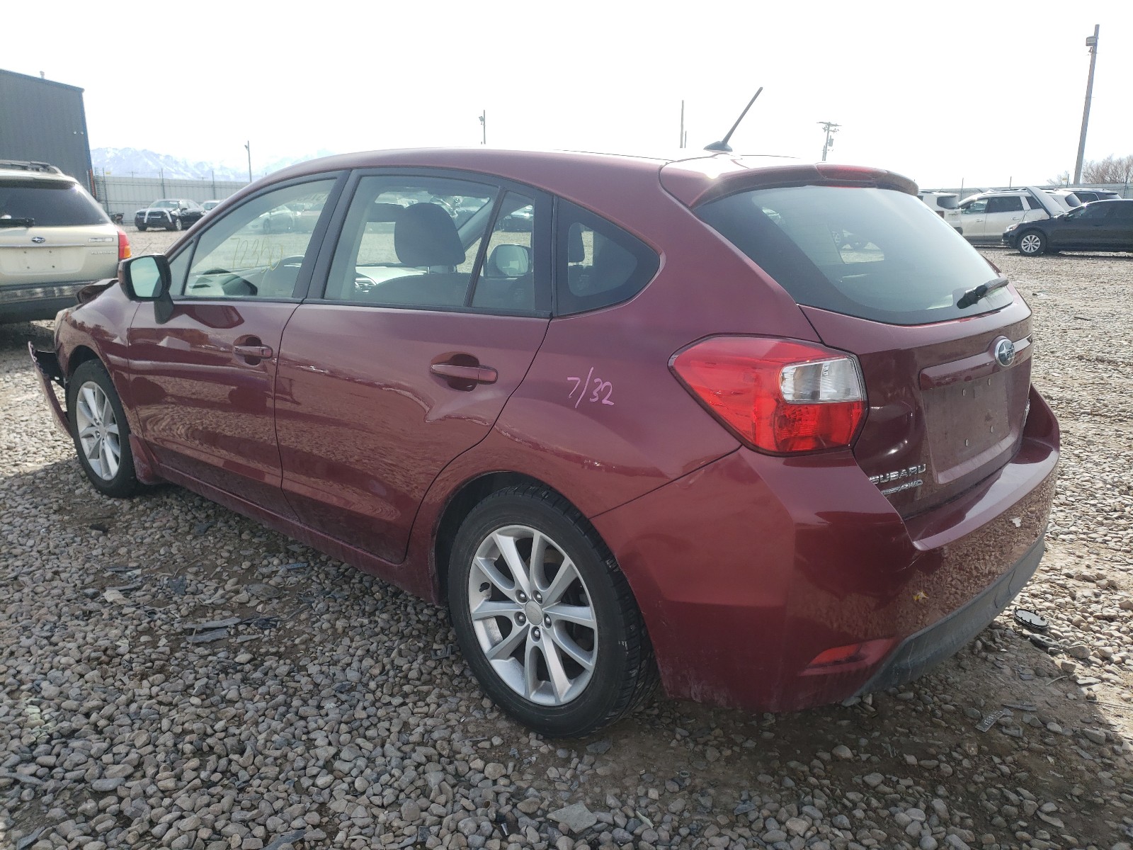 2013 Subaru Impreza Premium Red vin: JF1GPAC65D2849055
