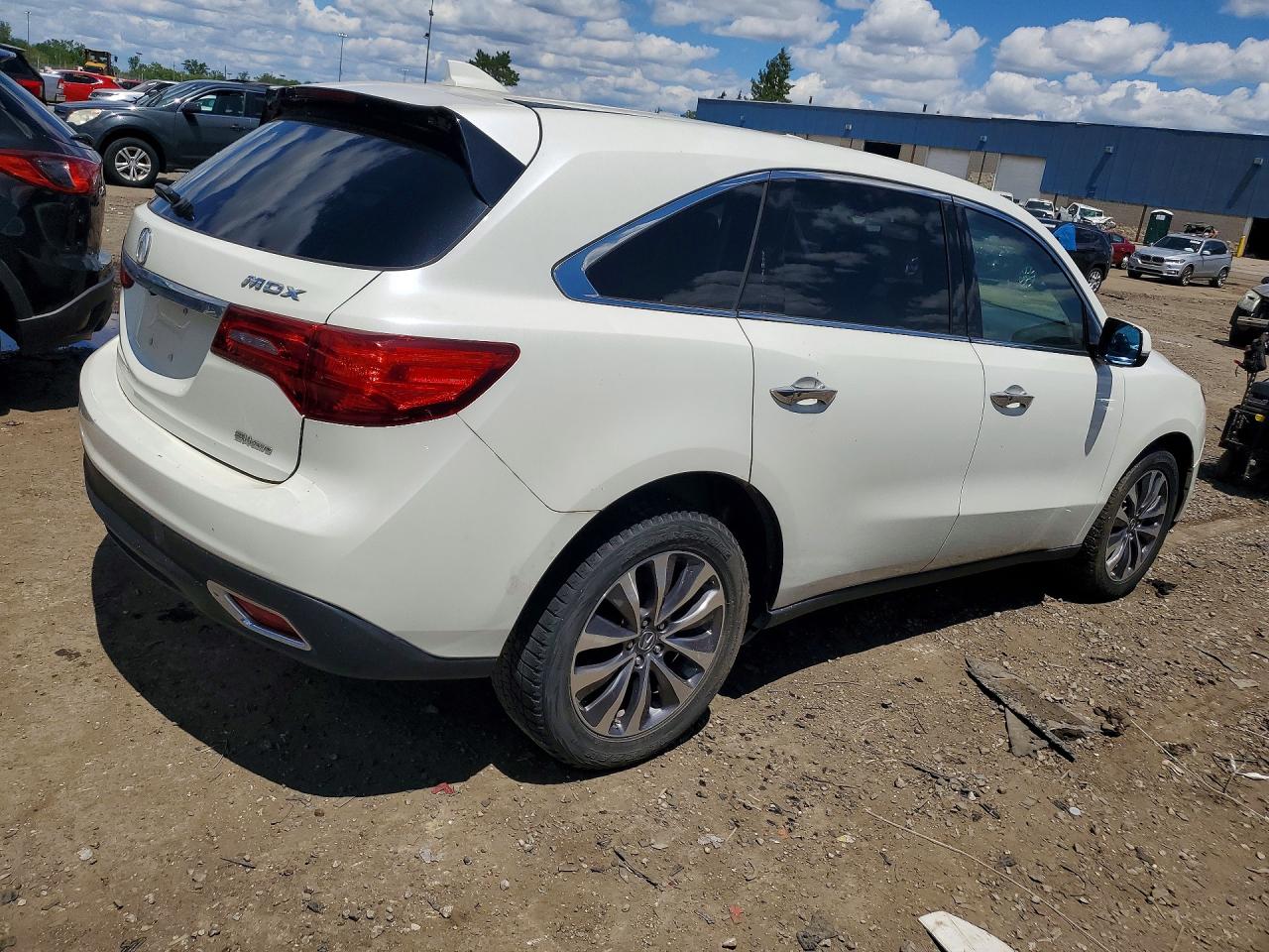 2015 Acura Mdx Technology White vin: 5FRYD4H4XFB021730