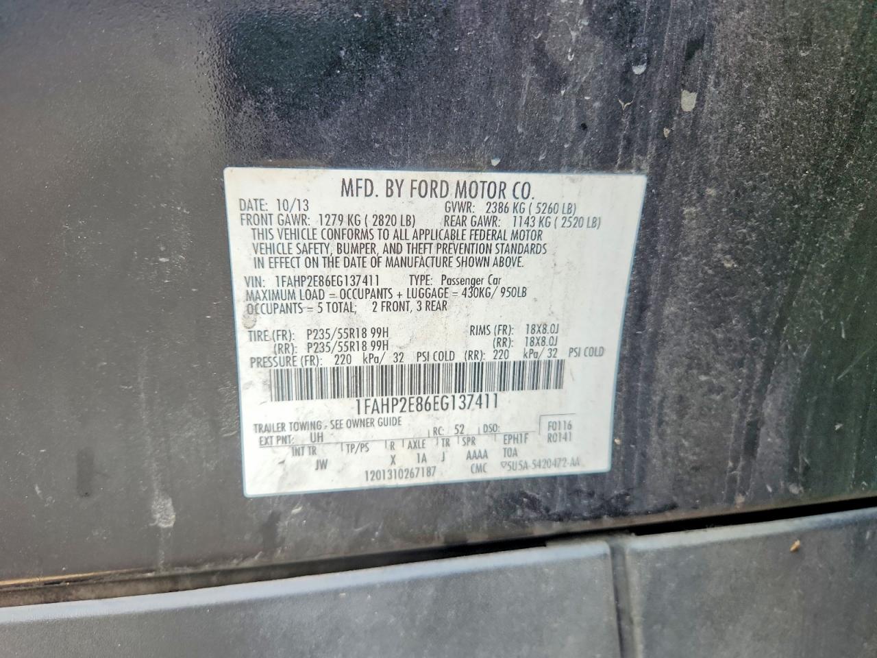 2014 Ford Taurus Sel Black vin: 1FAHP2E86EG137411