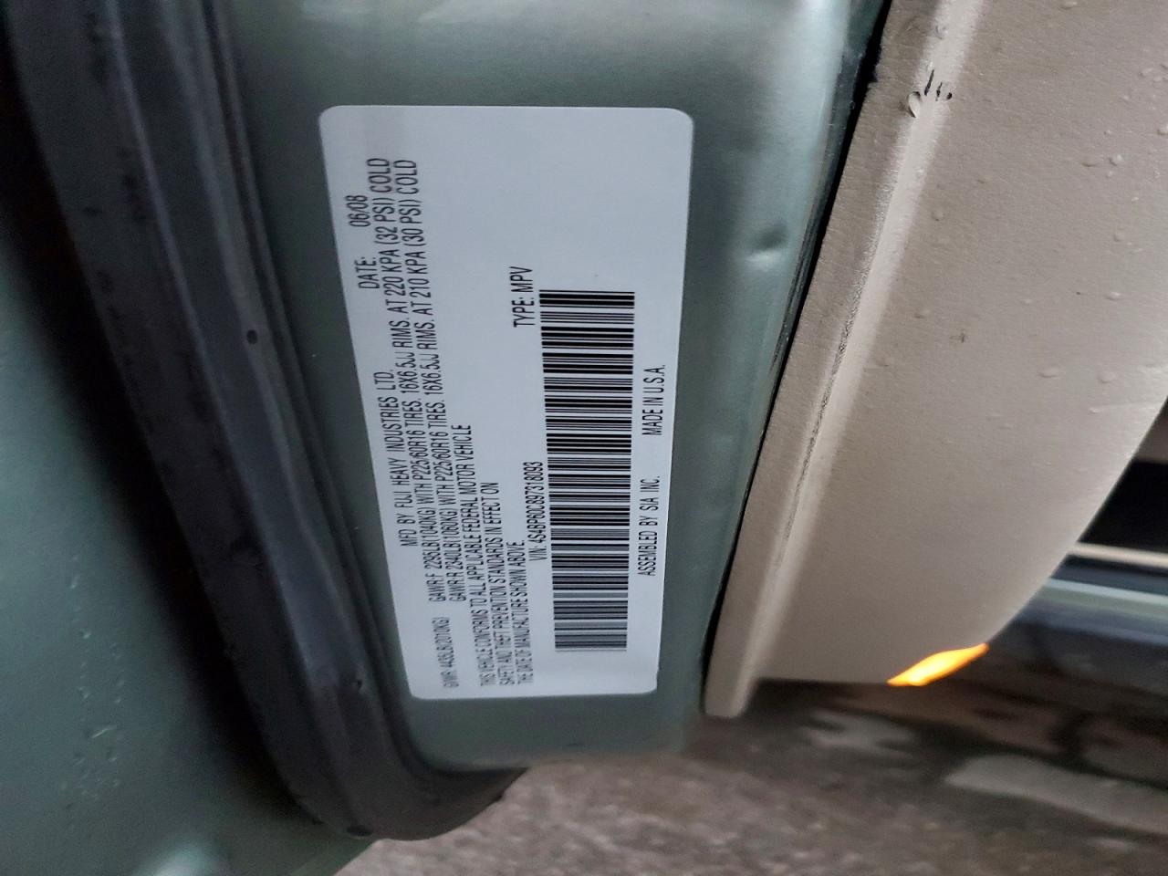 2009 Subaru Outback Teal vin: 4S4BP60C897318093