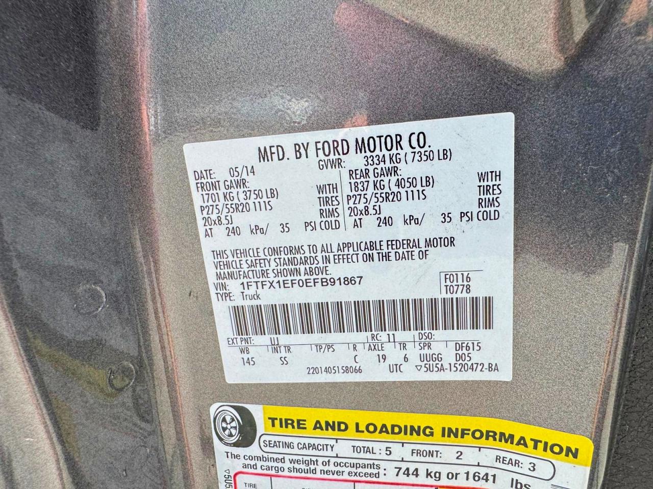 2014 Ford F150 Super Cab Gray vin: 1FTFX1EF0EFB91867