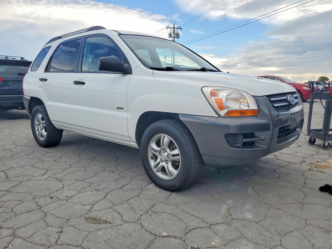 2008 Kia Sportage Lx White vin: KNDJE723387479264