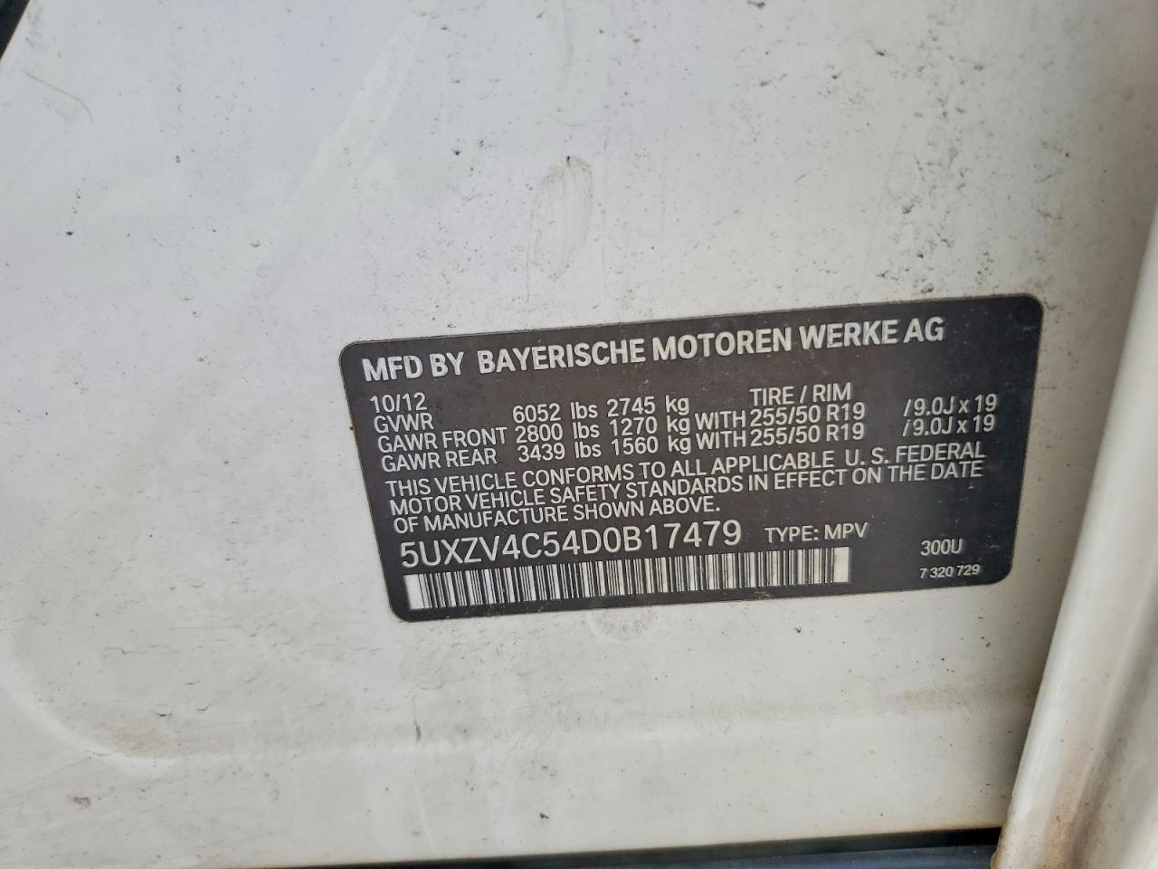 2013 Bmw X5 Xdrive35i White vin: 5UXZV4C54D0B17479