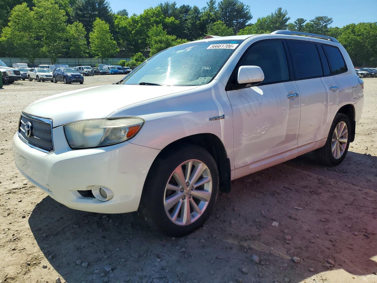 2008 Toyota Highlander Hybrid Limited White vin: JTEEW44A882001505