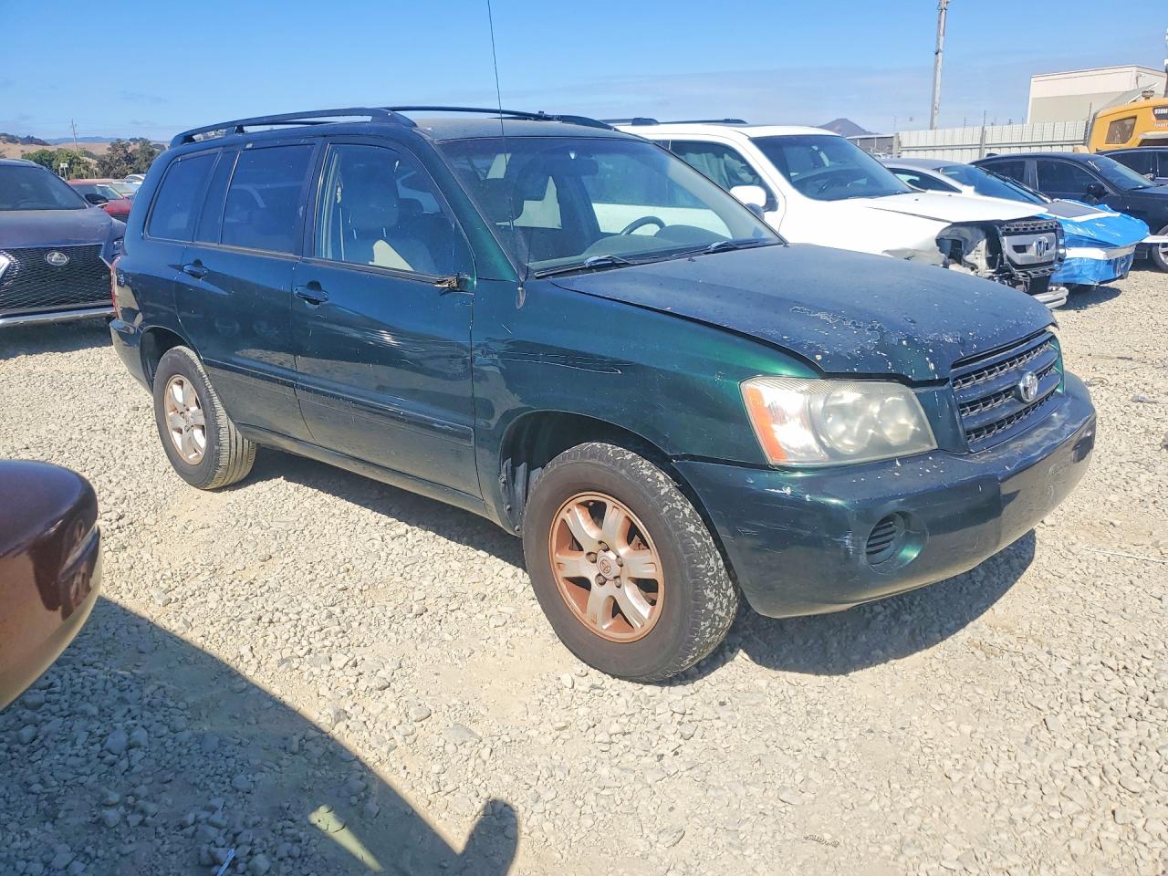 2001 Toyota Highlander Base Green vin: JTEGD21A710020488