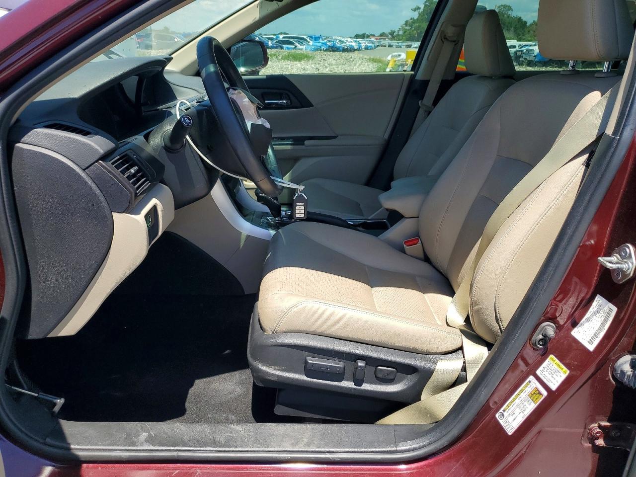 2015 Honda Accord Hybrid Exl Burgundy vin: 1HGCR6F52FA011837