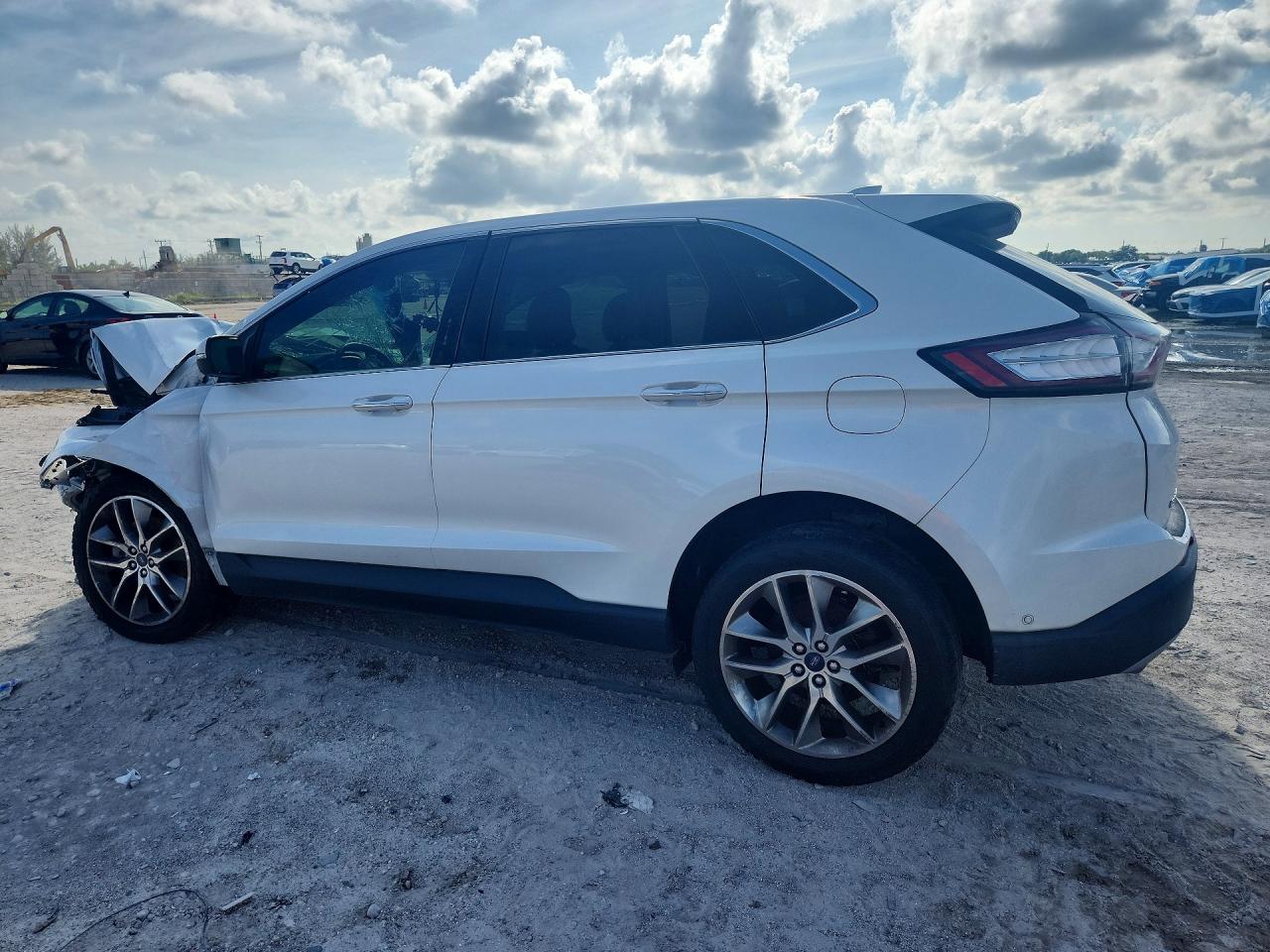 2015 Ford Edge Titanium White vin: 2FMPK3K85FBB25222