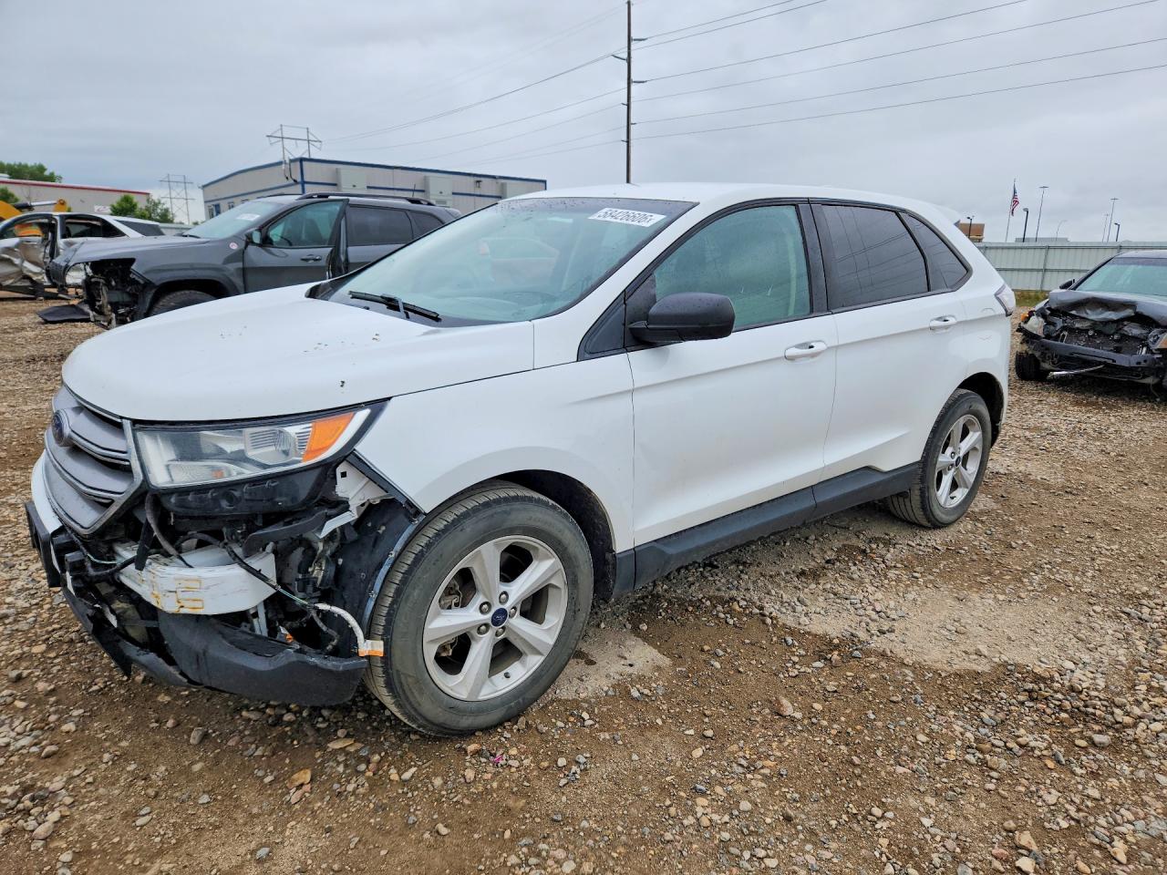 2015 Ford Edge Se White vin: 2FMTK4G88FBC12061