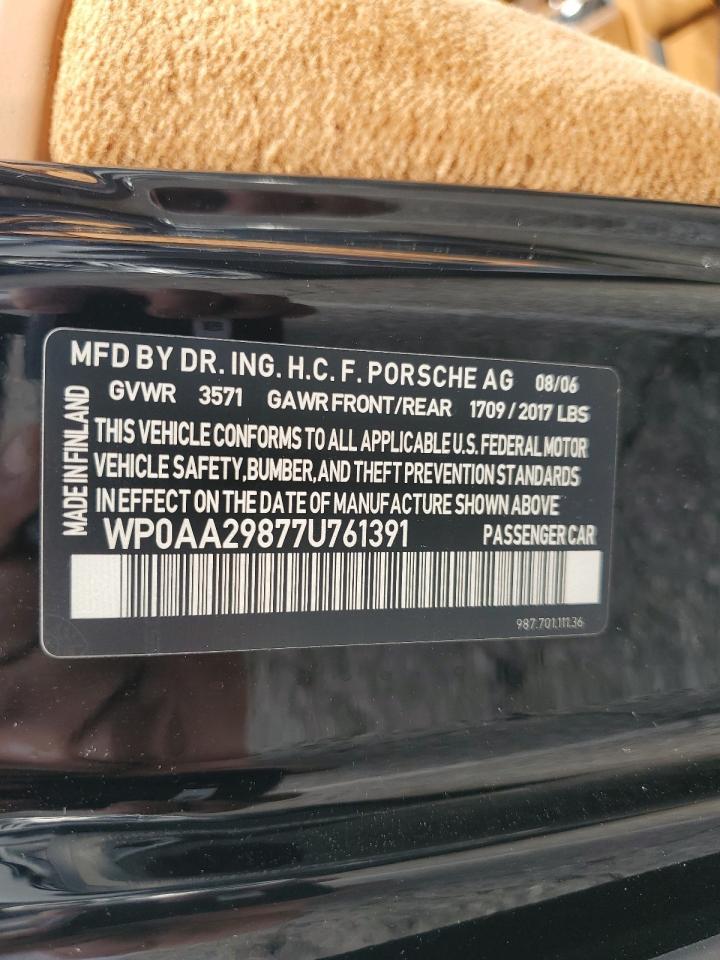 2007 Porsche Cayman Черный vin: WP0AA29877U761391