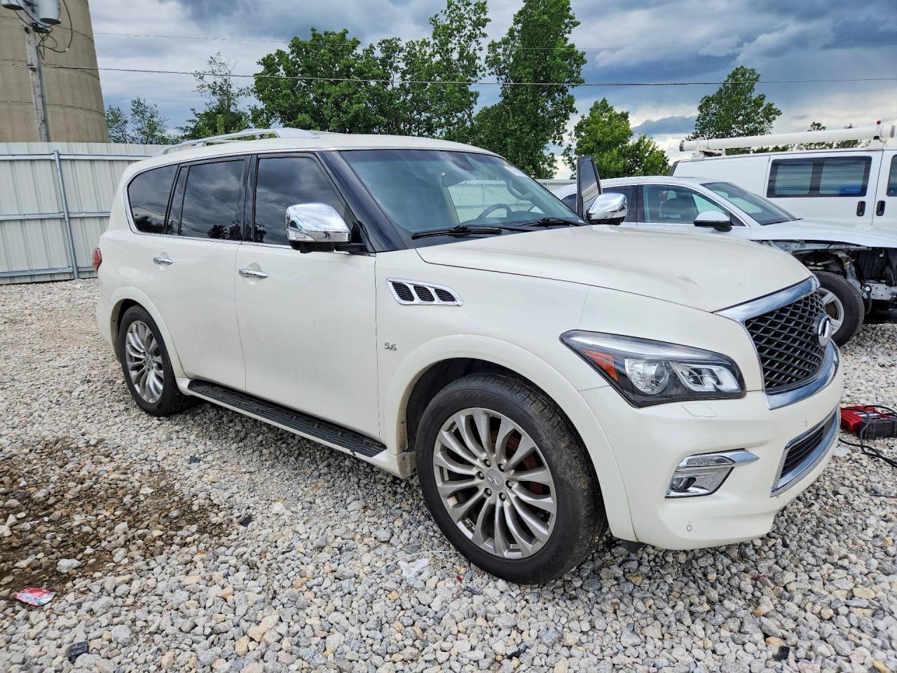 2015 Infiniti Qx80 Base White vin: JN8AZ2NE5F9085453