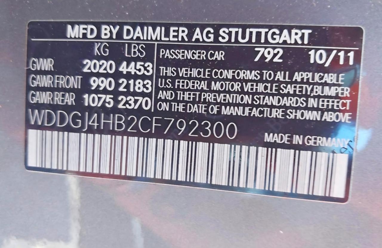 2012 Mercedes-benz C 250 Gray vin: WDDGJ4HB2CF792300