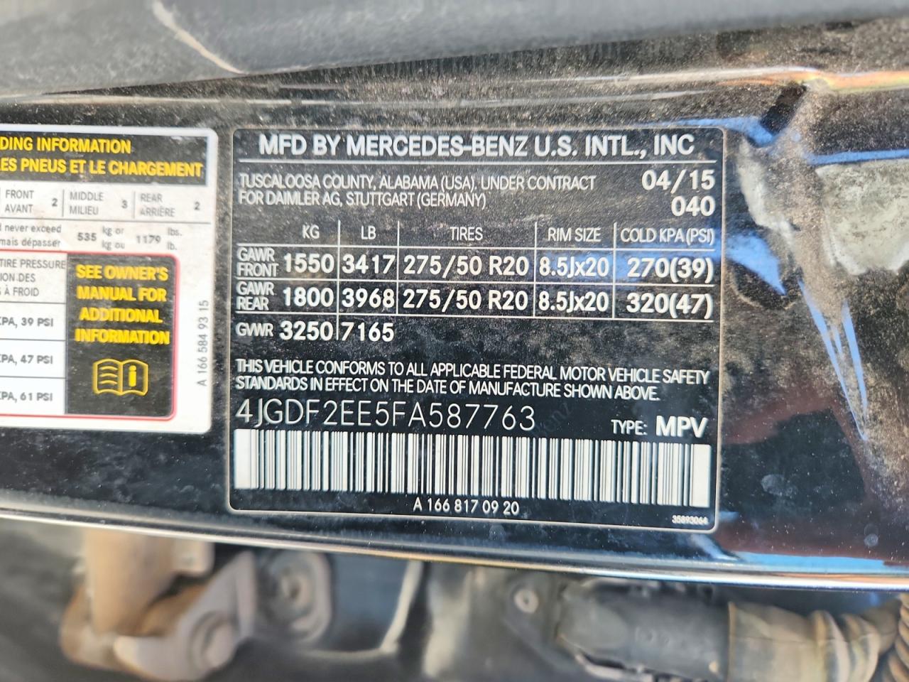 2015 Mercedes-benz Gl 350 Bluetec Black vin: 4JGDF2EE5FA587763