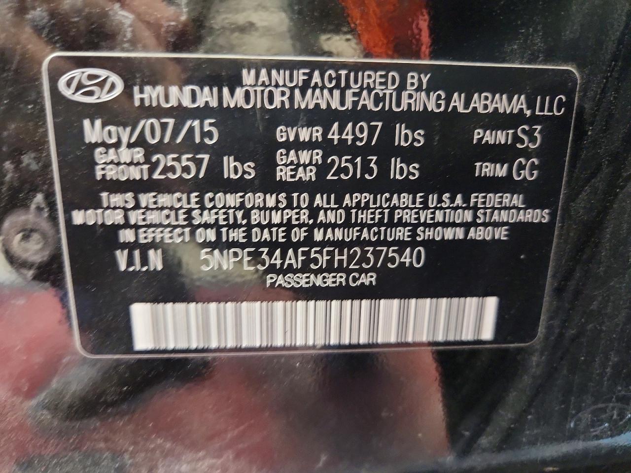 2015 Hyundai Sonata Sport Черный vin: 5NPE34AF5FH237540