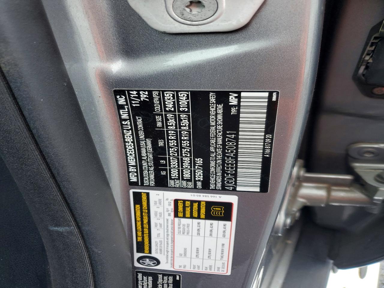 2015 Mercedes-benz Gl 450 4matic Gray vin: 4JGDF6EE8FA508741