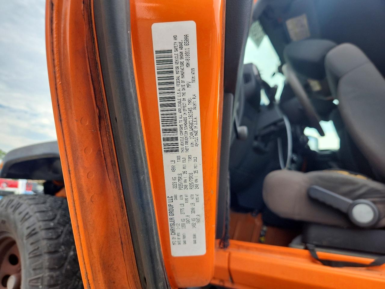 2012 Jeep Wrangler Sport Orange vin: 1C4AJWAG8CL181545