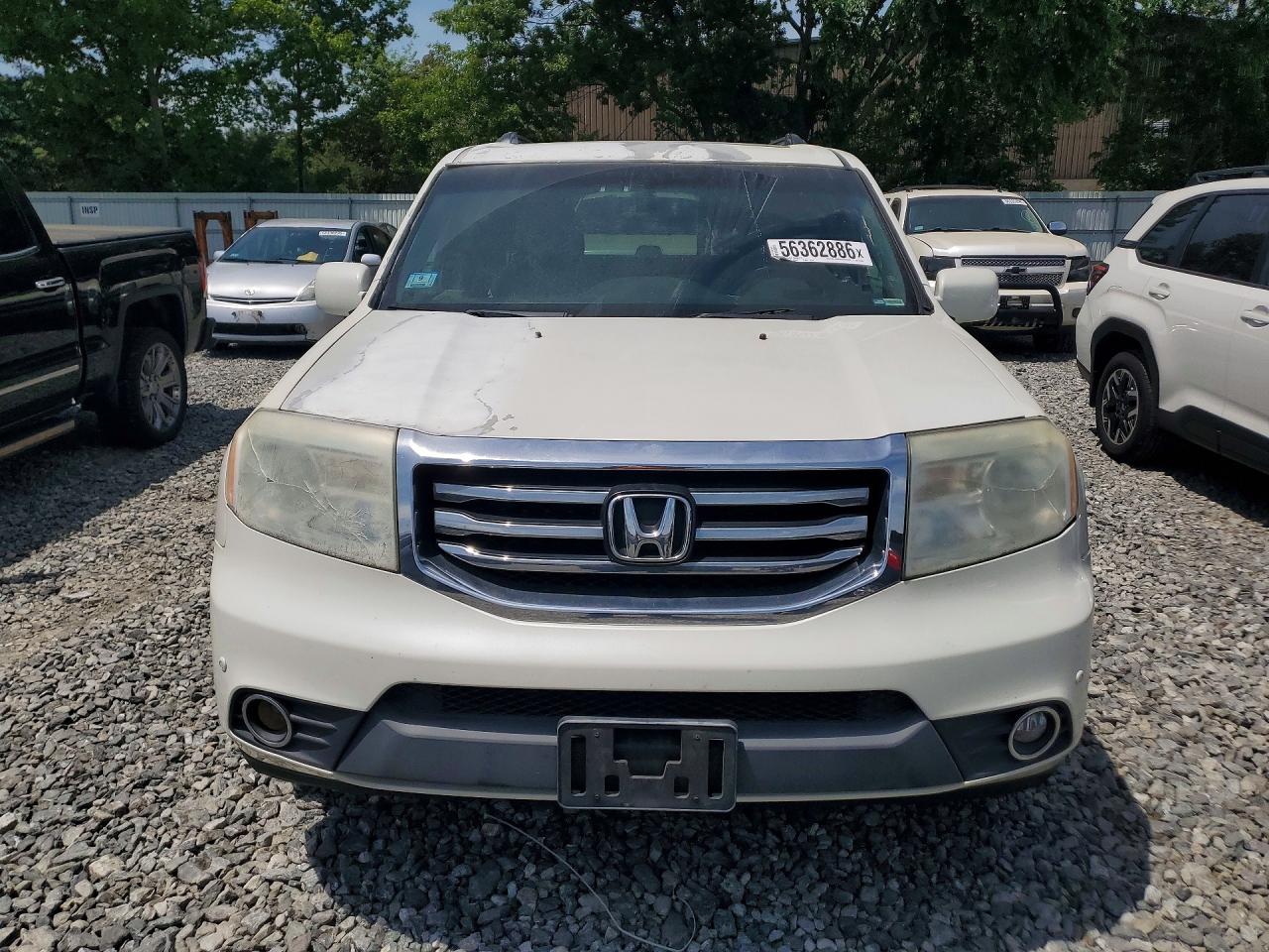 2012 Honda Pilot Touring White vin: 5FNYF4H95CB018155