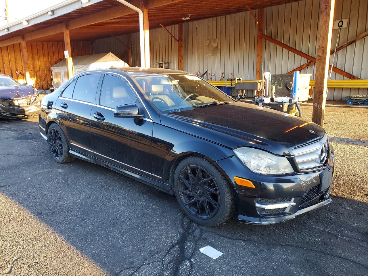 2012 Mercedes-benz C 300 4matic Black vin: WDDGF8BB9CR202027