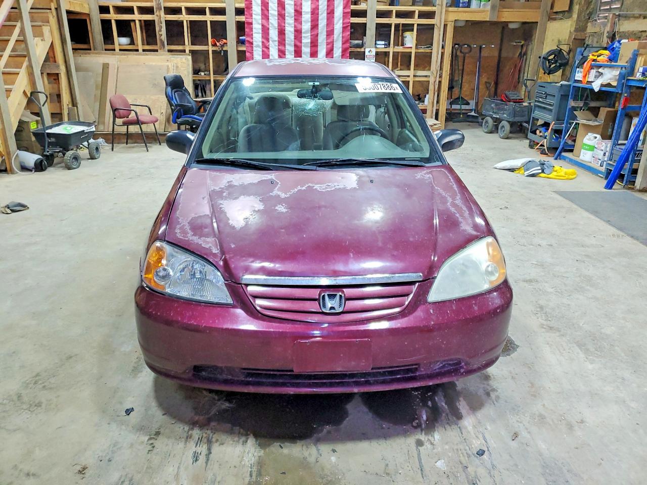 2002 Honda Civic Lx Бордовый vin: 1HGES16502L074806