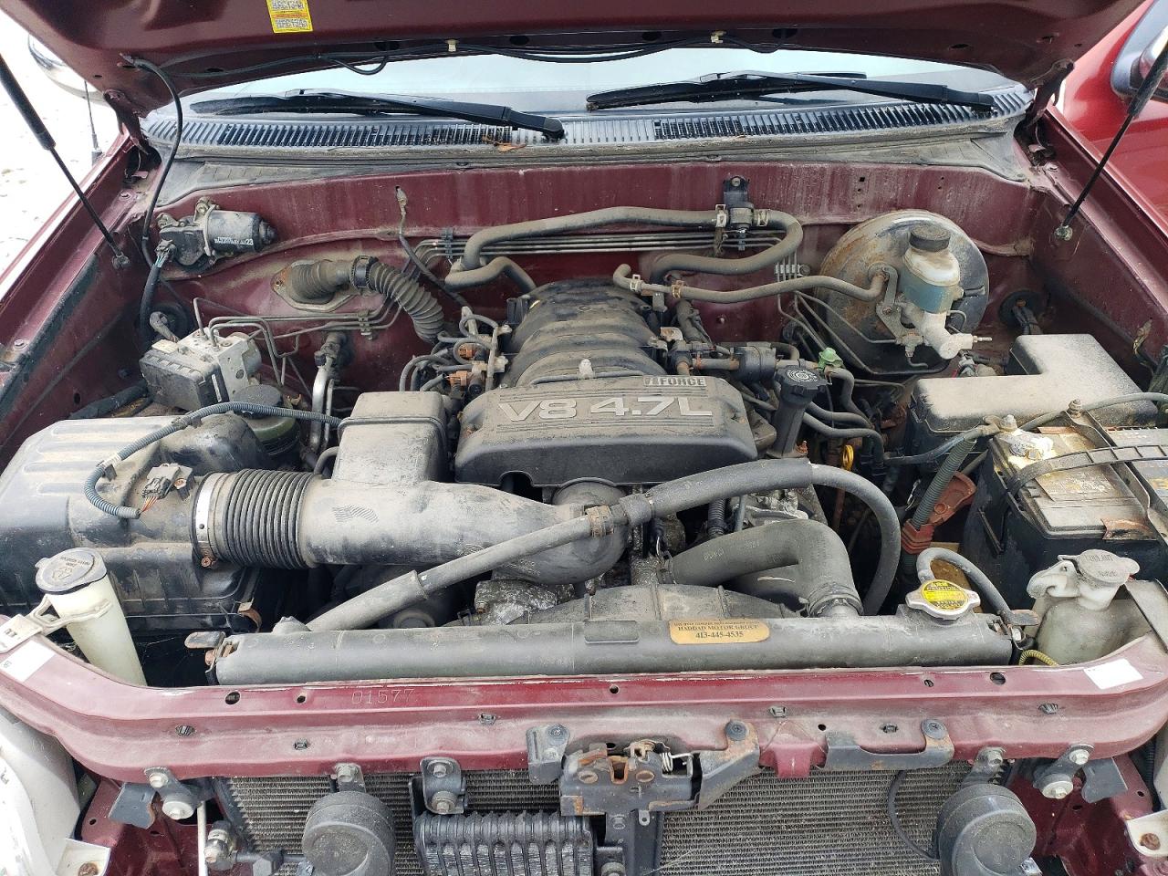 2005 Toyota Tundra Access Cab Sr5 Red vin: 5TBBT44165S461825