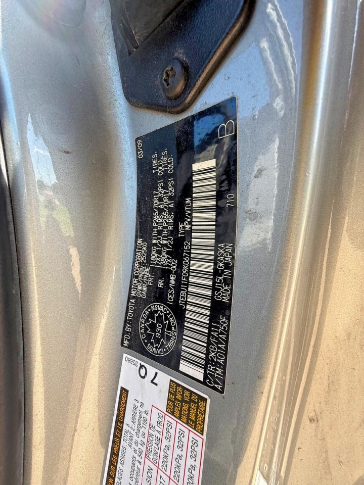 2009 Toyota Fj Cruiser Base Silver vin: JTEBU11F09K067152