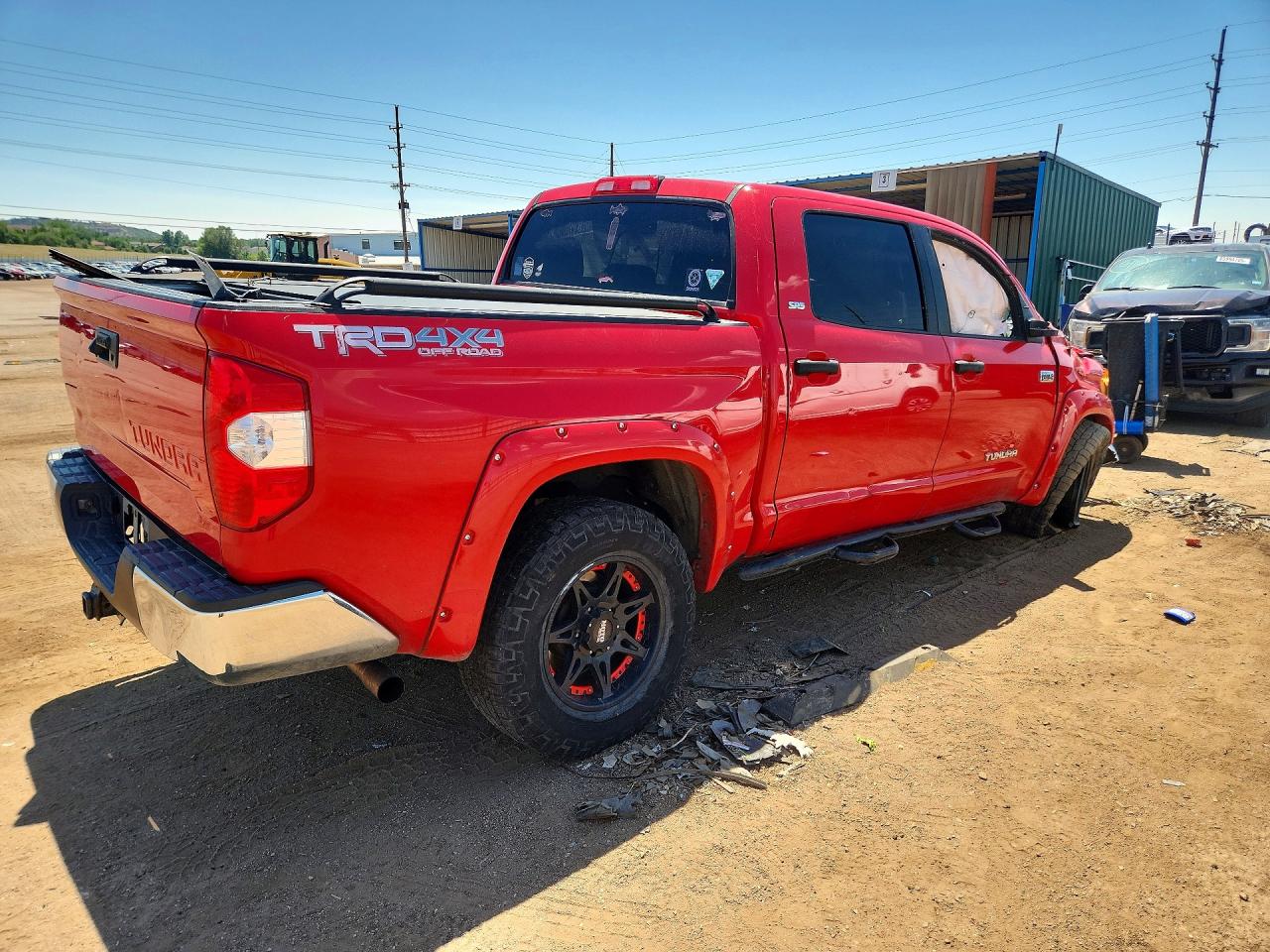 2014 Toyota Tundra Crewmax Sr5 Red vin: 5TFDY5F17EX404158