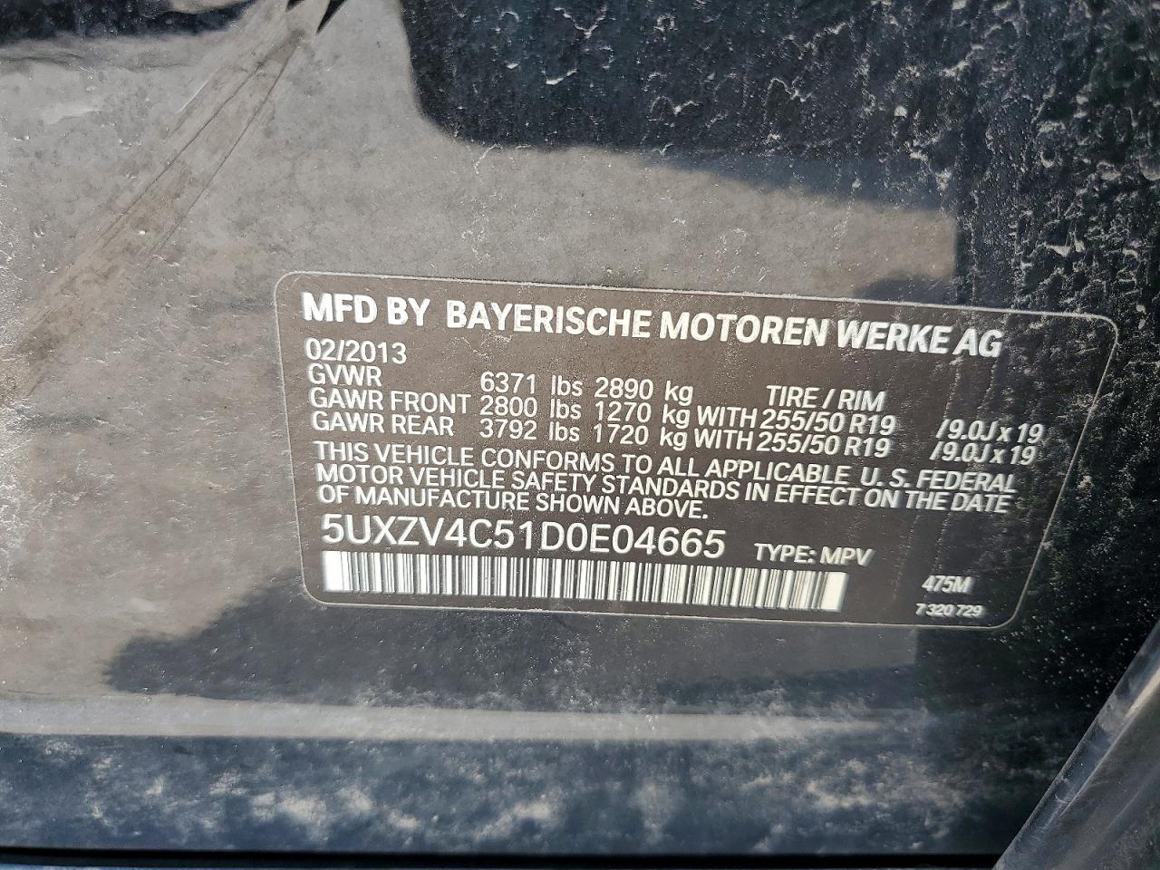 2013 Bmw X5 Xdrive35i Black vin: 5UXZV4C51D0E04665