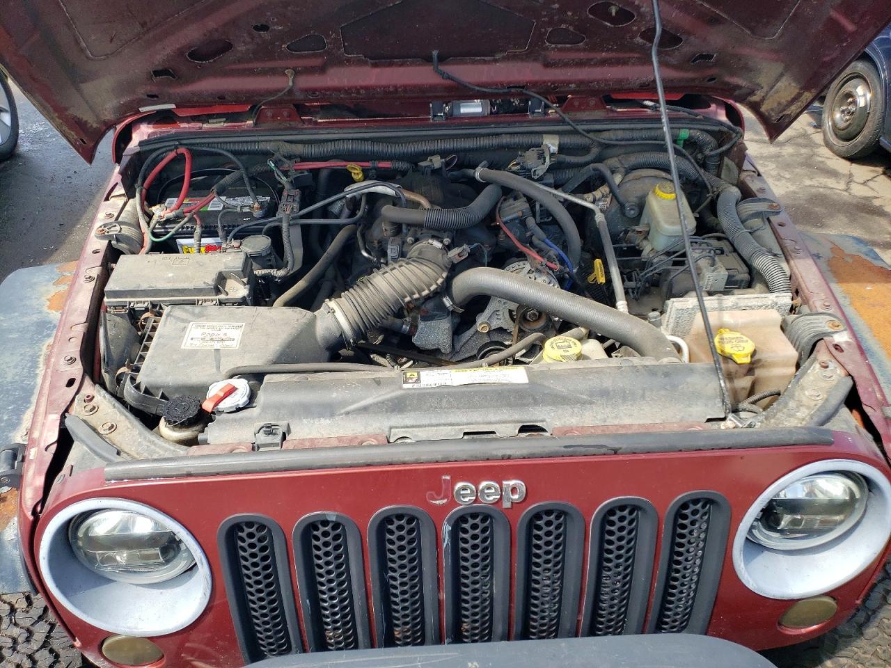 2007 Jeep Wrangler X Burgundy vin: 1J4GA391X7L151908