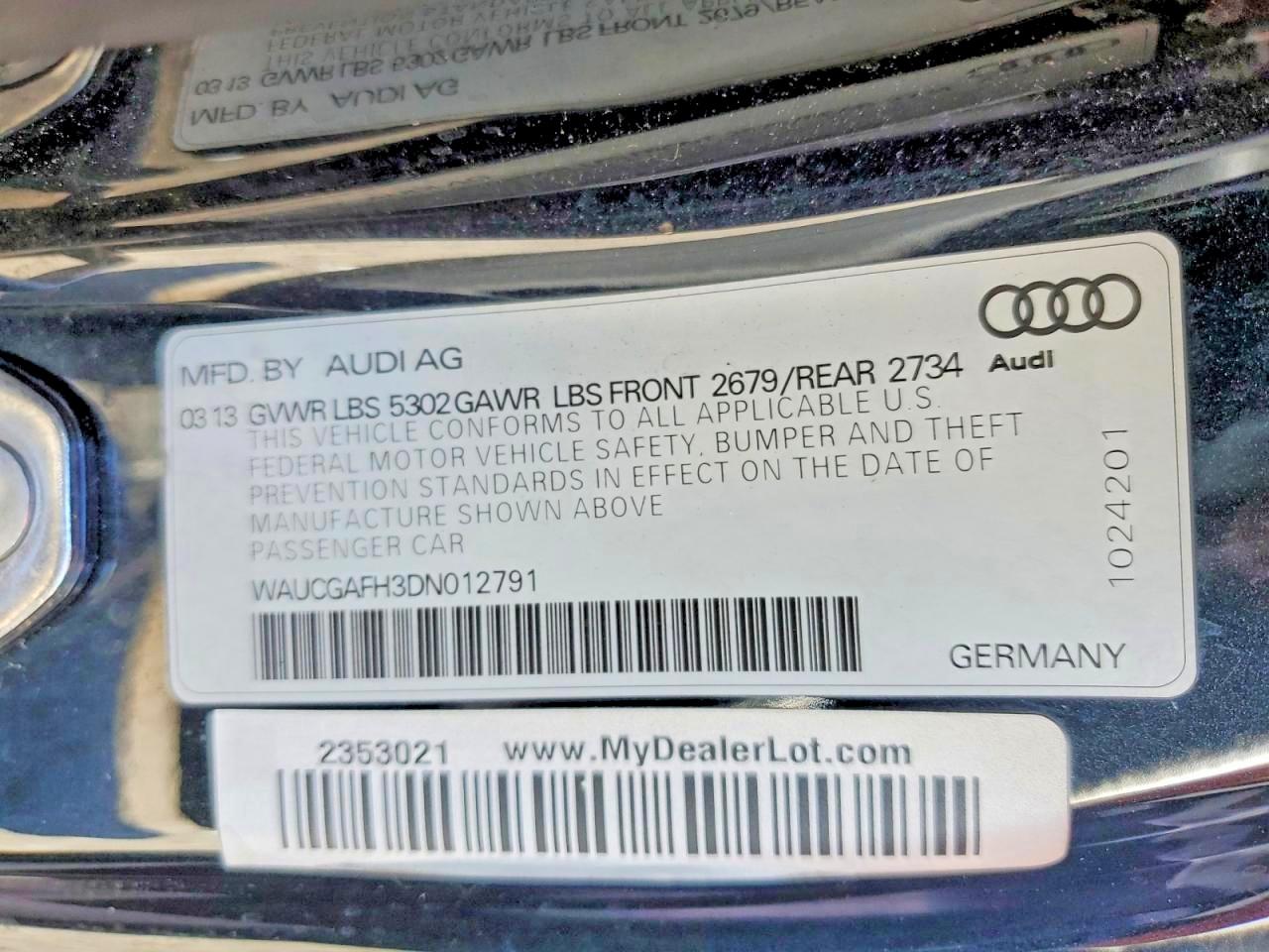 2013 Audi S5 Premium Plus Black vin: WAUCGAFH3DN012791