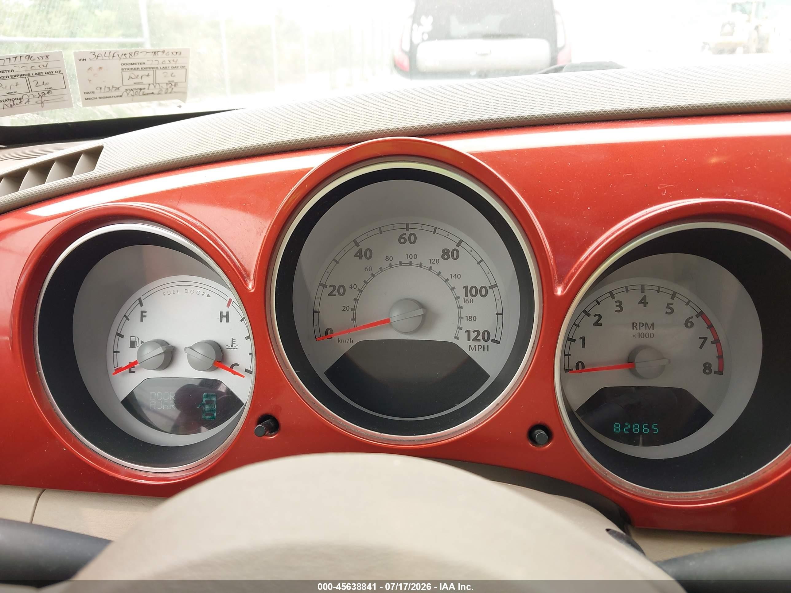 2007 Chrysler Pt Cruiser Touring Orange vin: 3A4FY58B77T596558