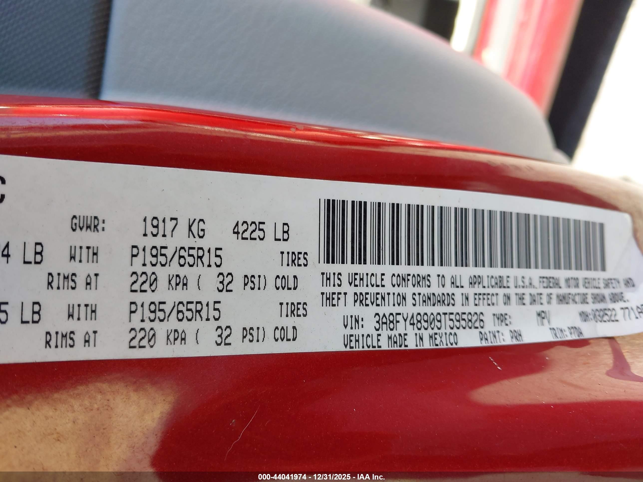 2009 Chrysler Pt Cruiser Lx Красный vin: 3A8FY48909T595826