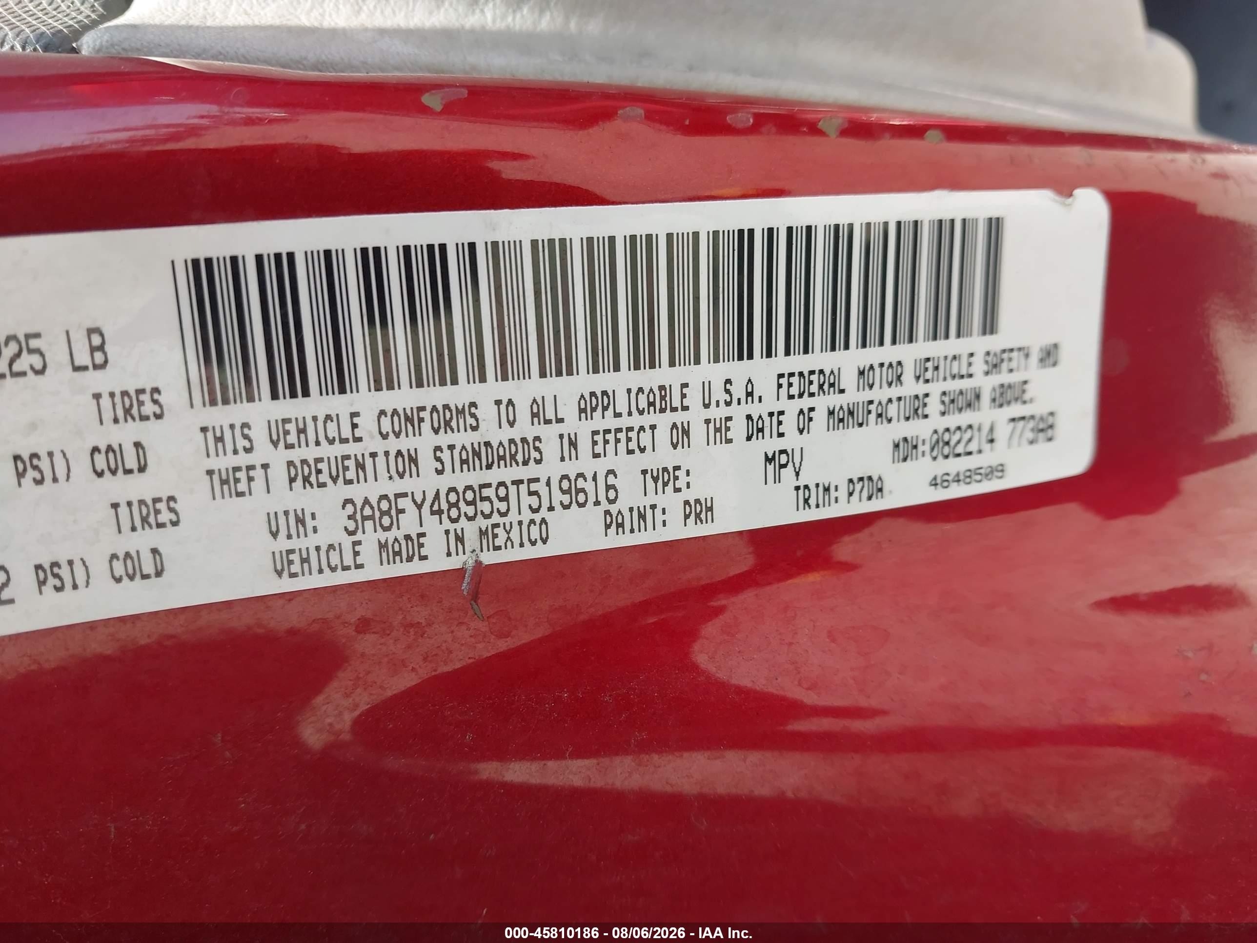 2009 Chrysler Pt Cruiser Lx Red vin: 3A8FY48959T519616