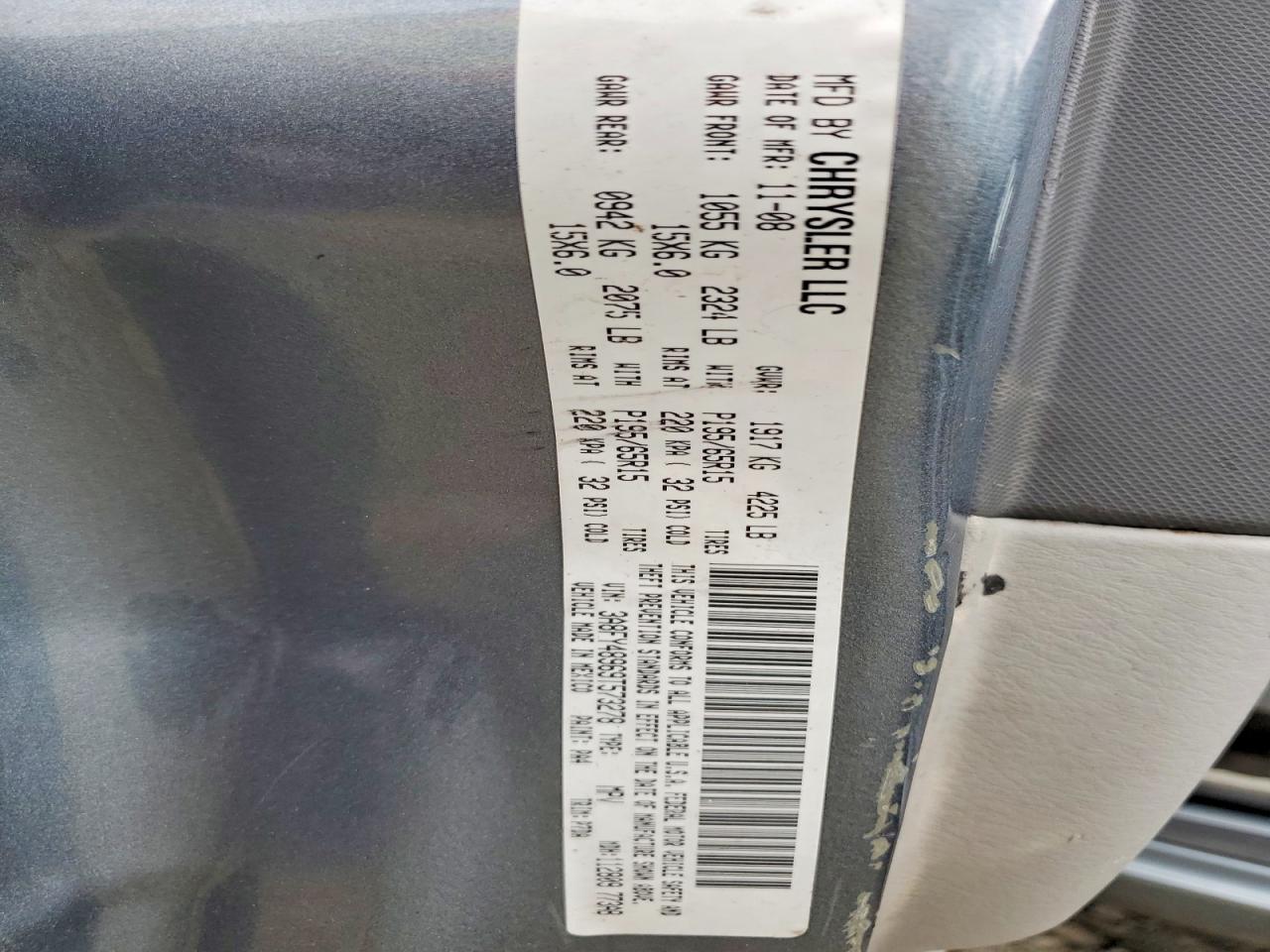 2009 Chrysler Pt Cruiser Silver vin: 3A8FY48969T573278