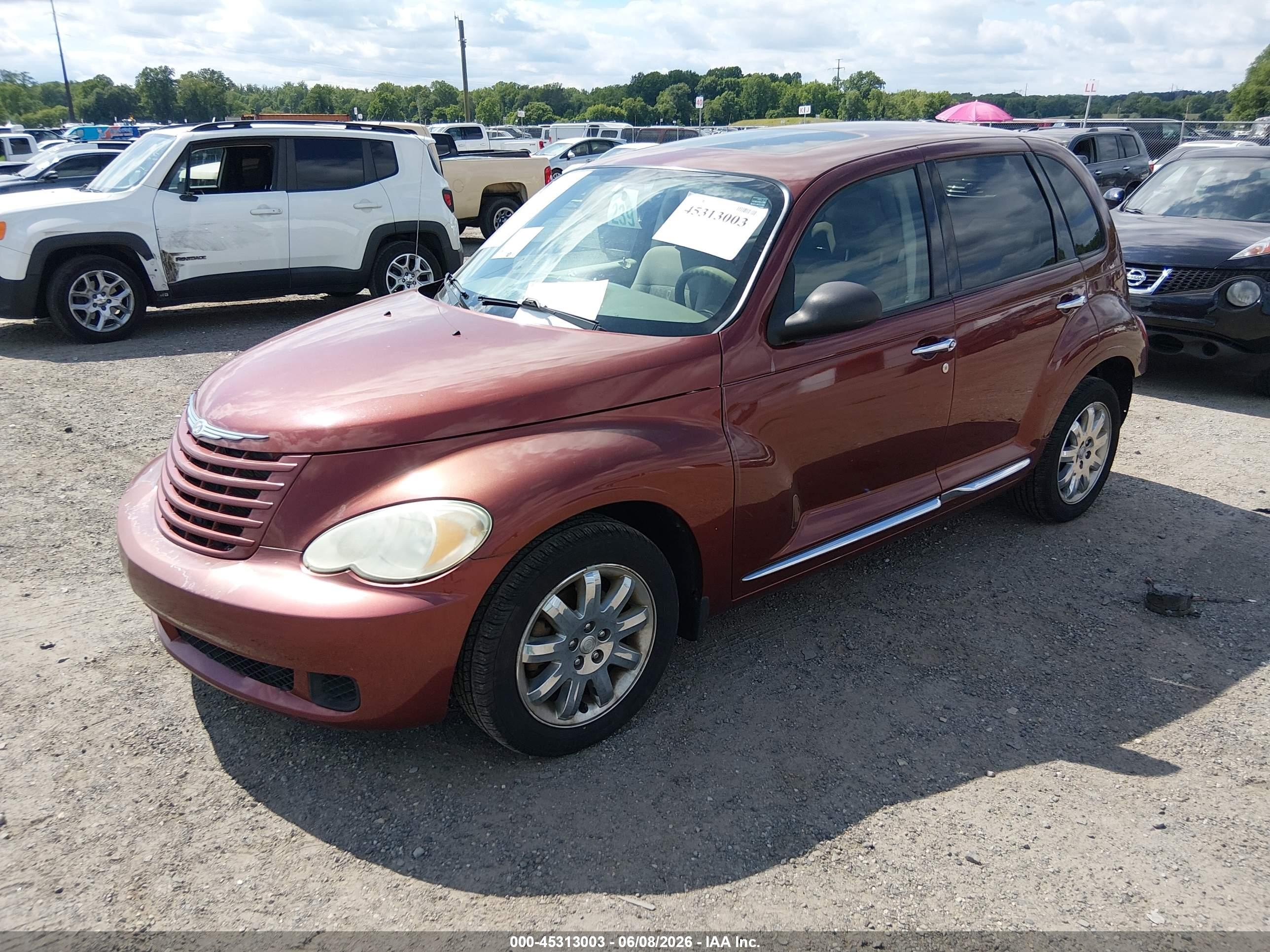 2008 Chrysler Pt Cruiser Lx Burgundy vin: 3A8FY48B68T125673