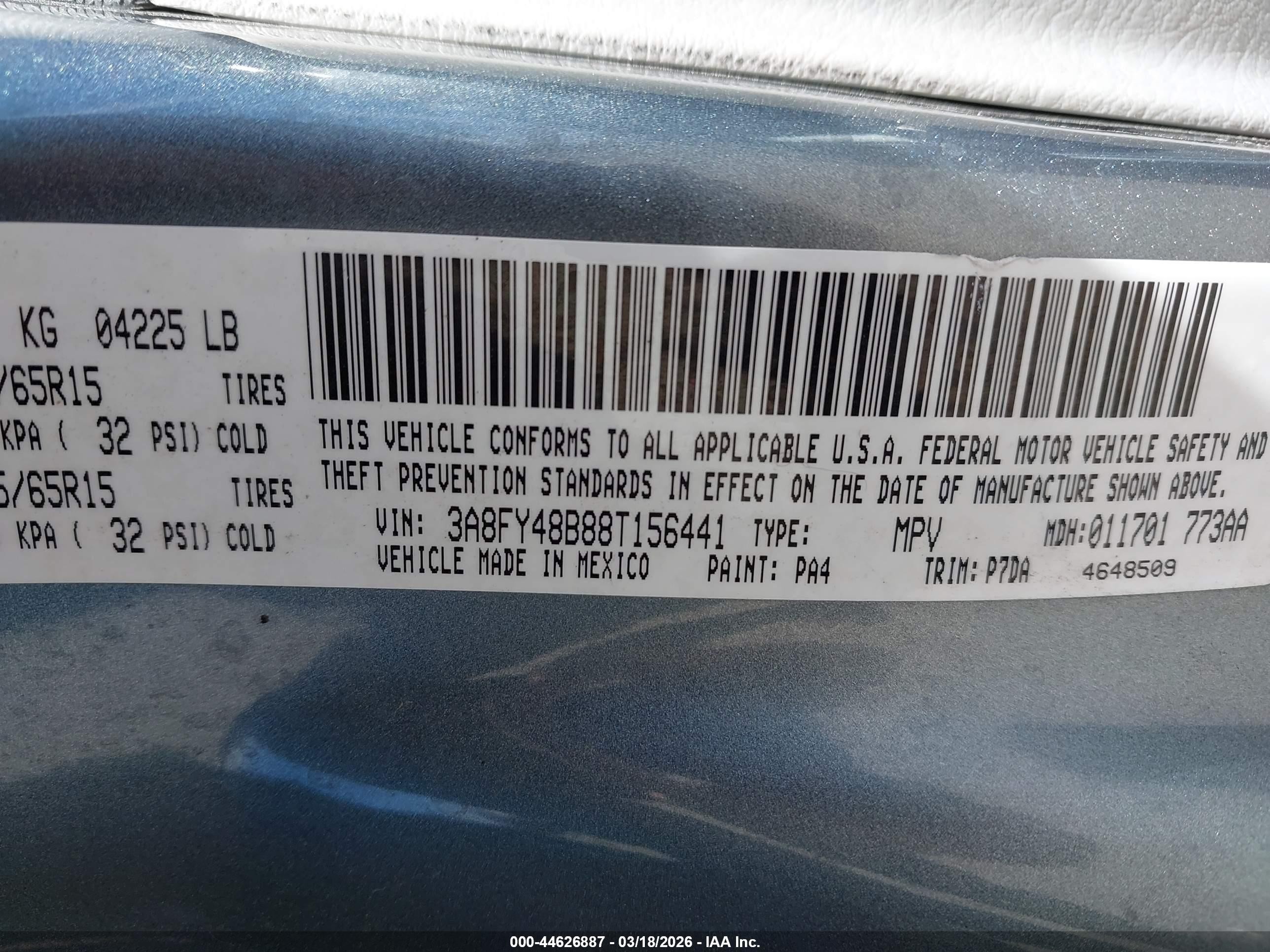 2008 Chrysler Pt Cruiser Lx Синий vin: 3A8FY48B88T156441