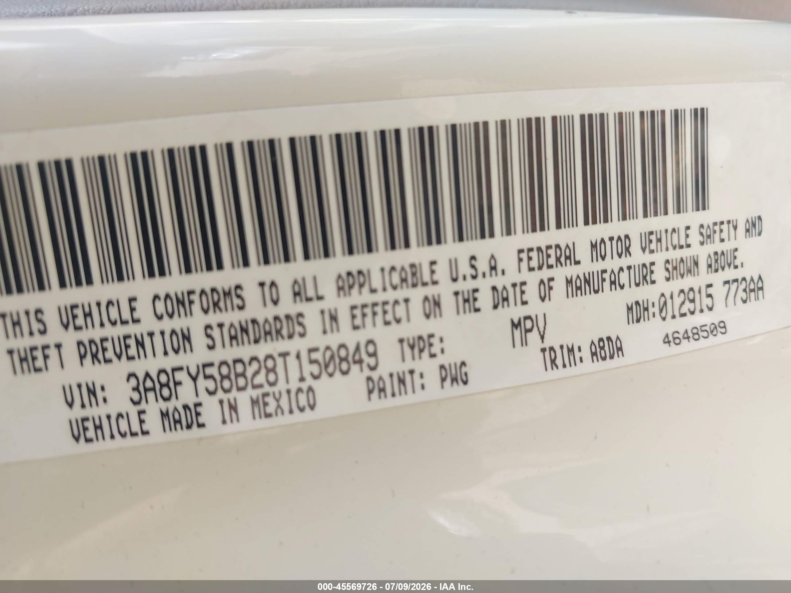 2008 Chrysler Pt Cruiser Touring White vin: 3A8FY58B28T150849