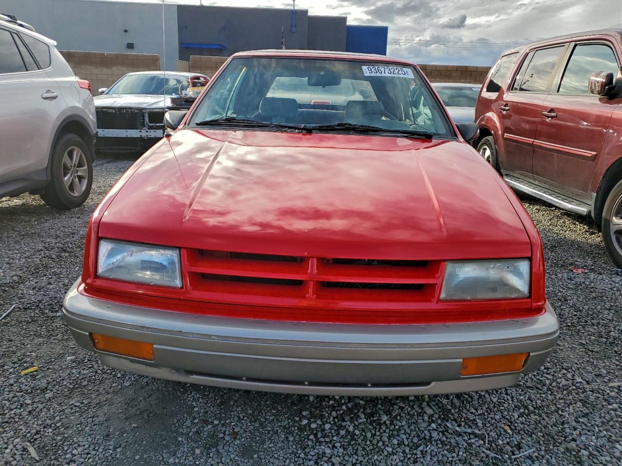 1991 Dodge Shadow Red vin: 3B3XP45K0MT560946