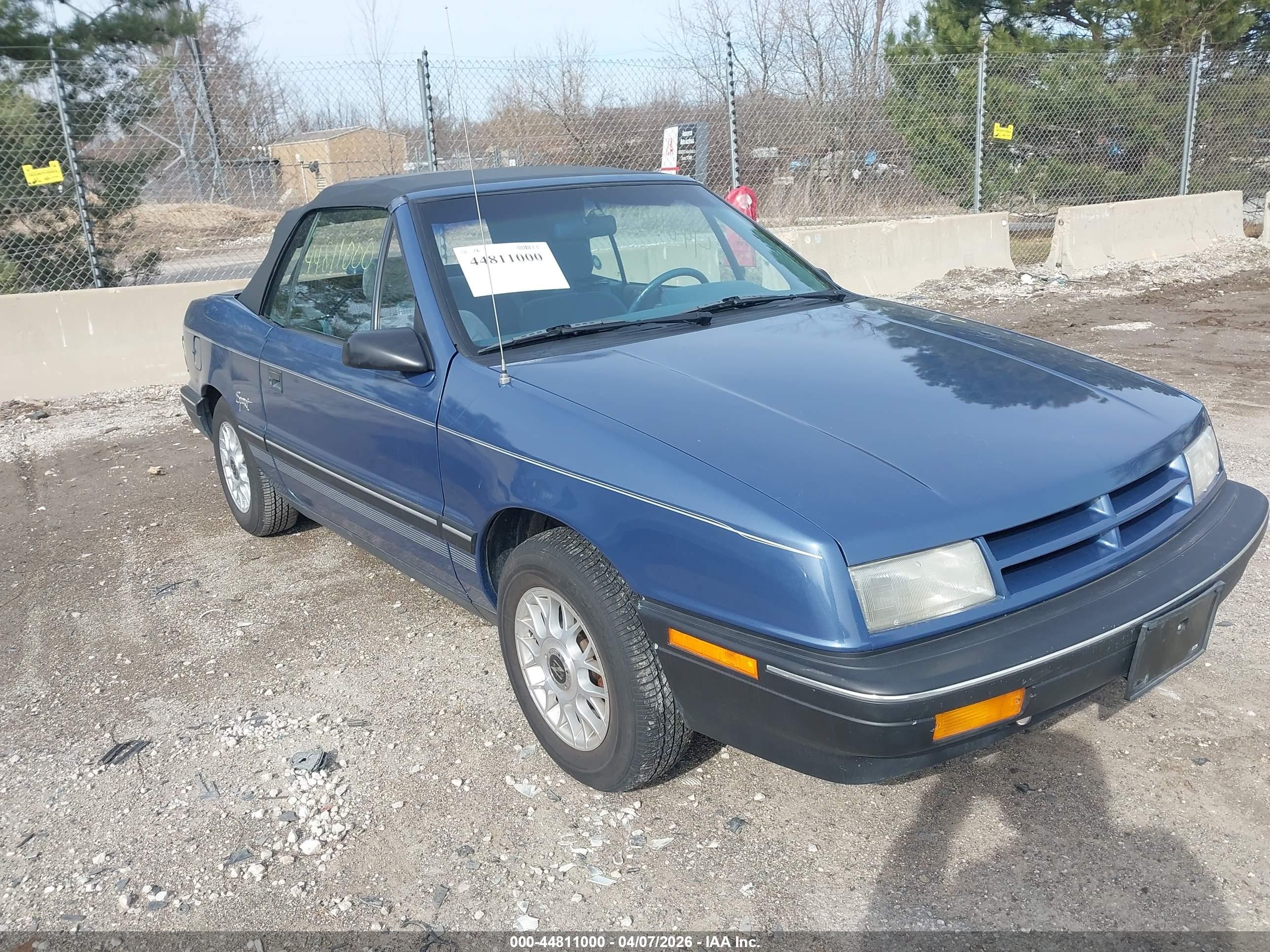 1991 Dodge Shadow   Blue vin: 3B3XP45K2MT586142