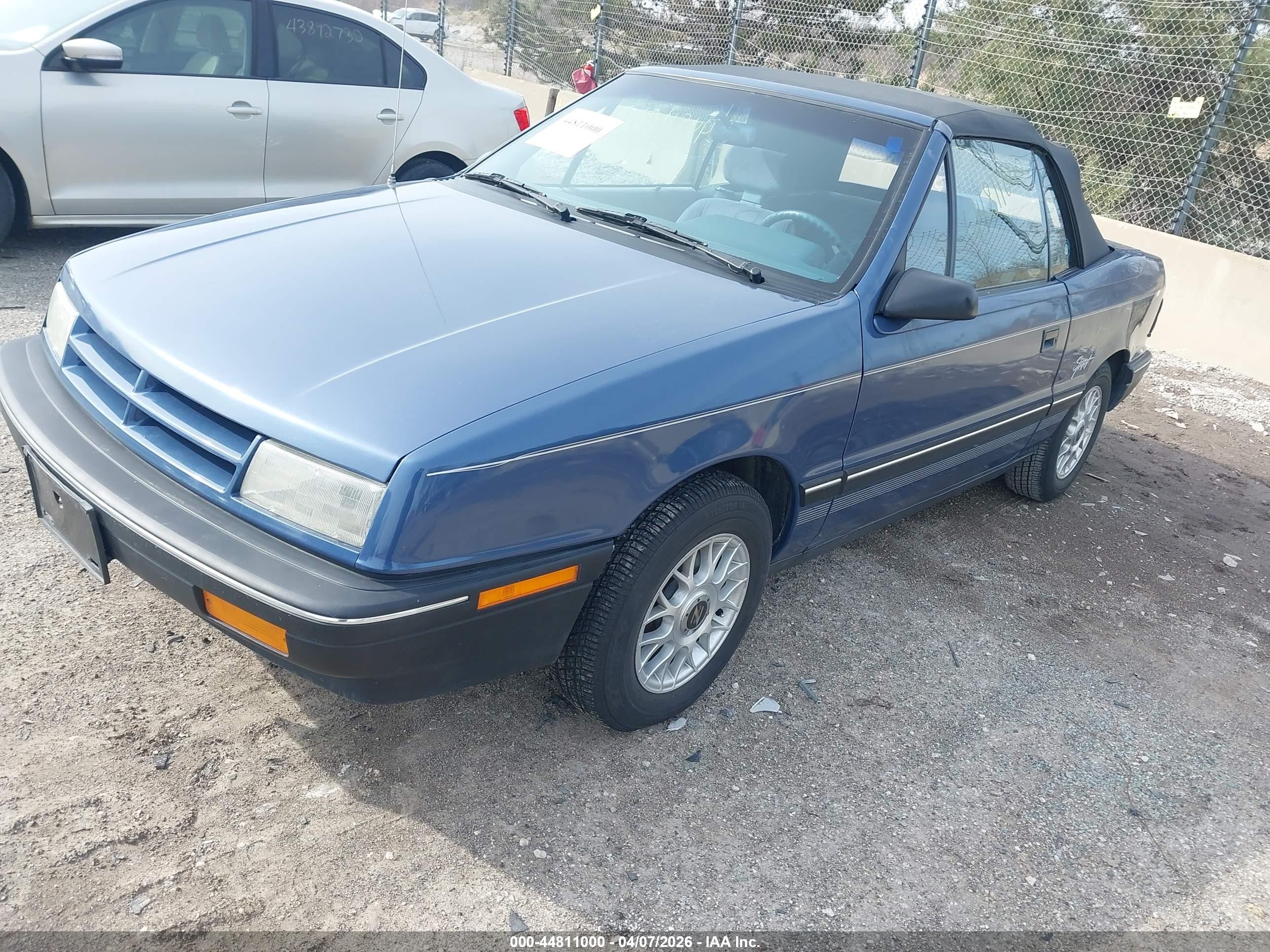 1991 Dodge Shadow   Blue vin: 3B3XP45K2MT586142