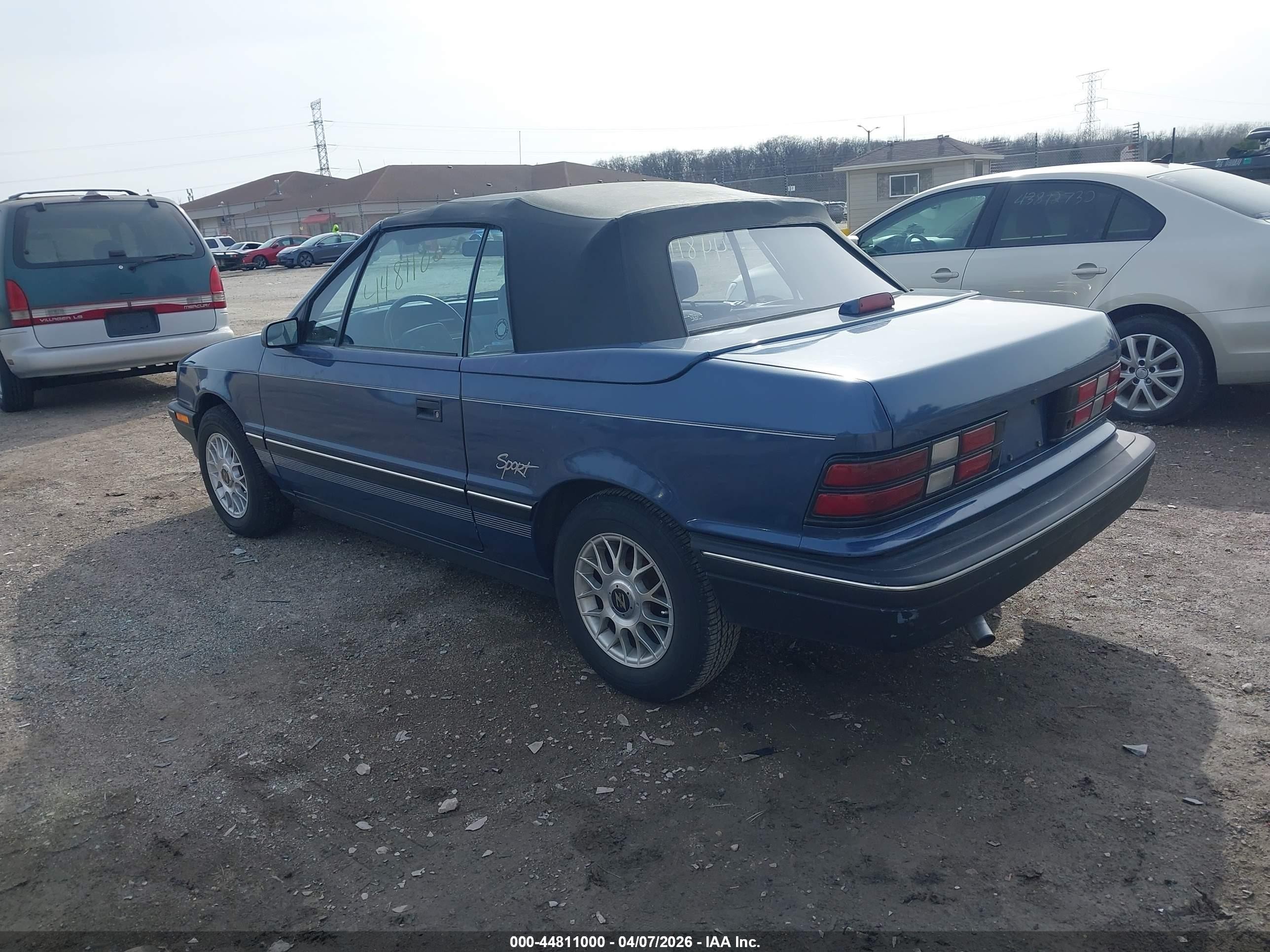1991 Dodge Shadow   Blue vin: 3B3XP45K2MT586142