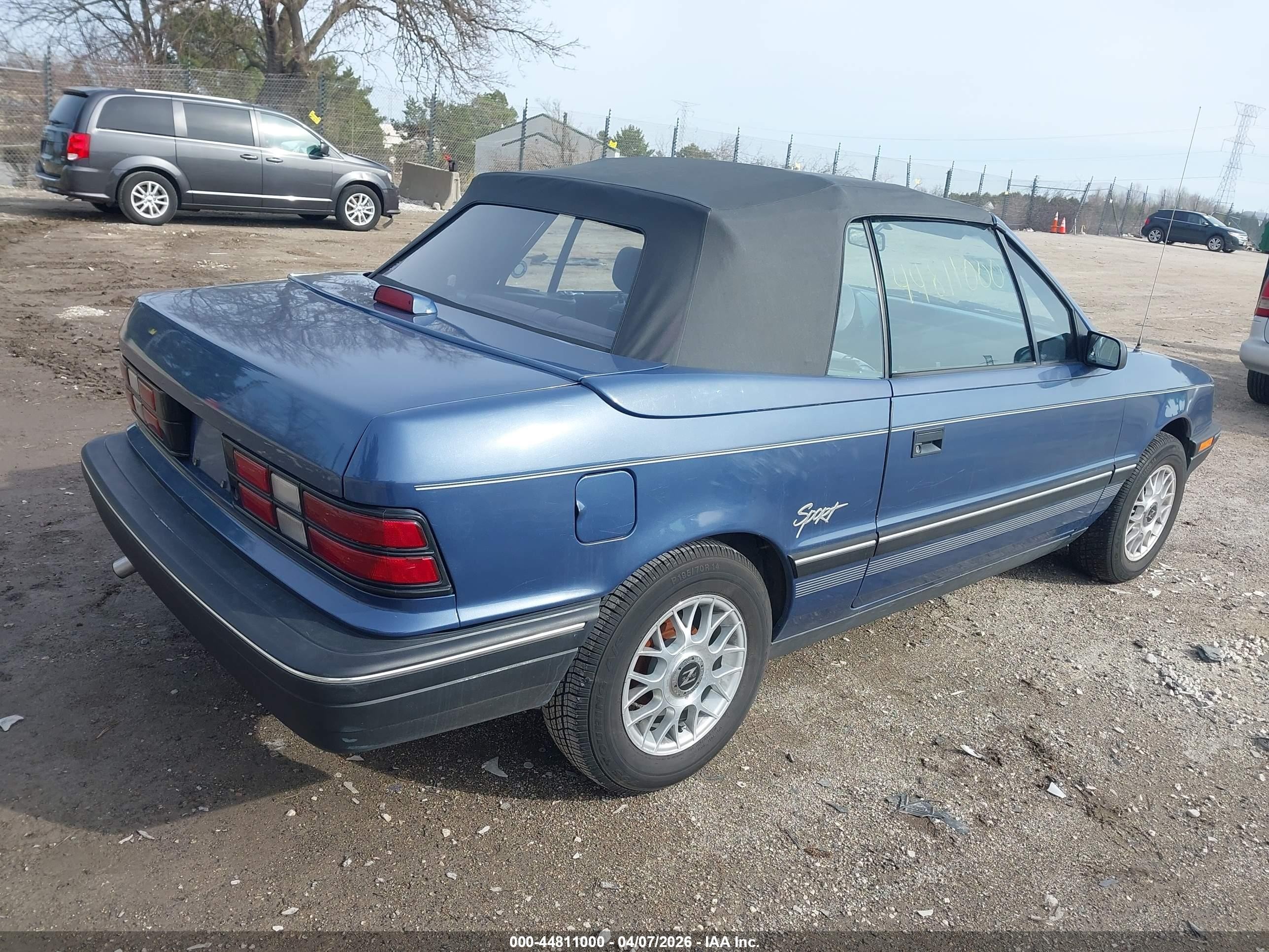 1991 Dodge Shadow   Blue vin: 3B3XP45K2MT586142
