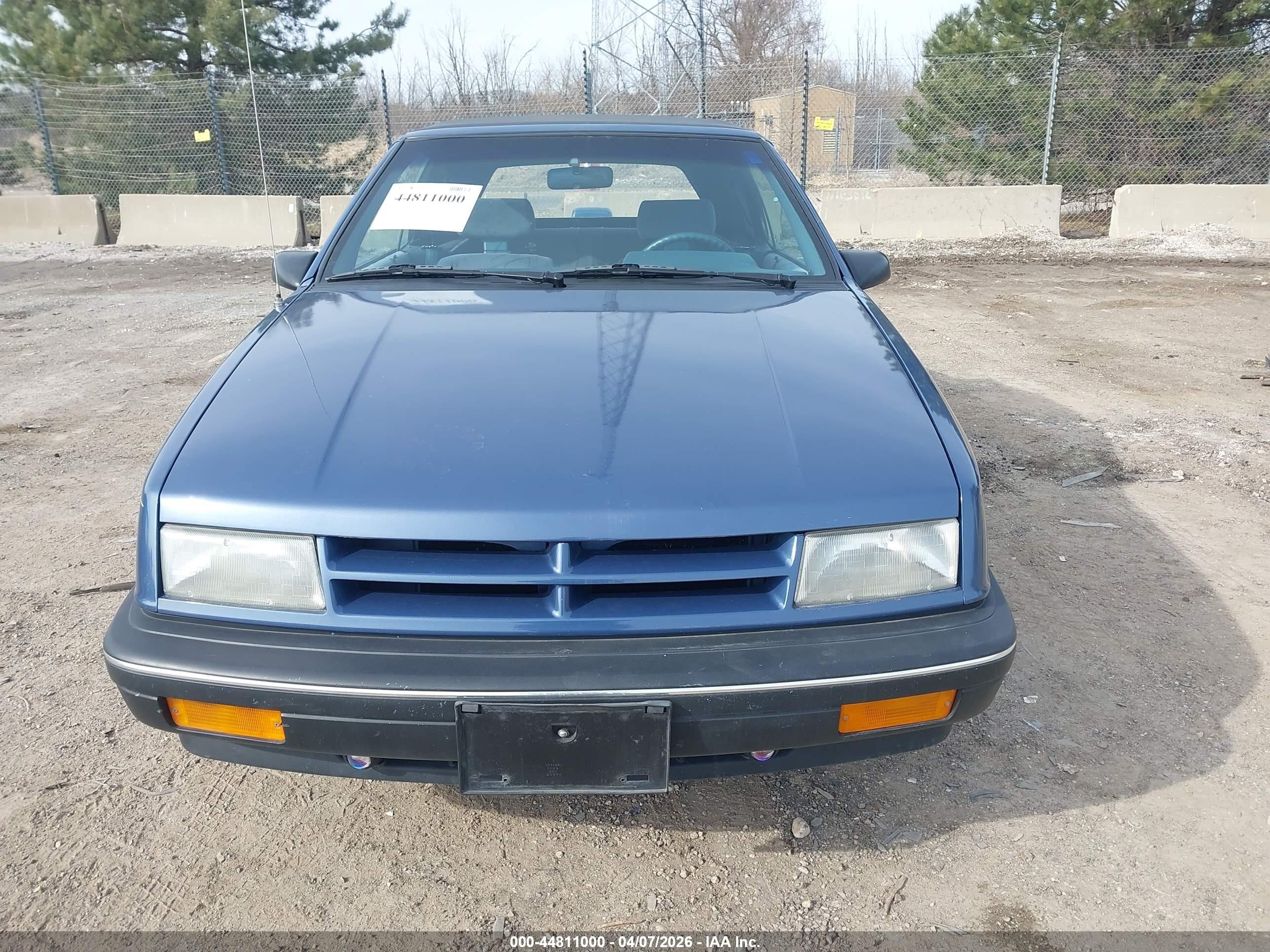1991 Dodge Shadow   Blue vin: 3B3XP45K2MT586142