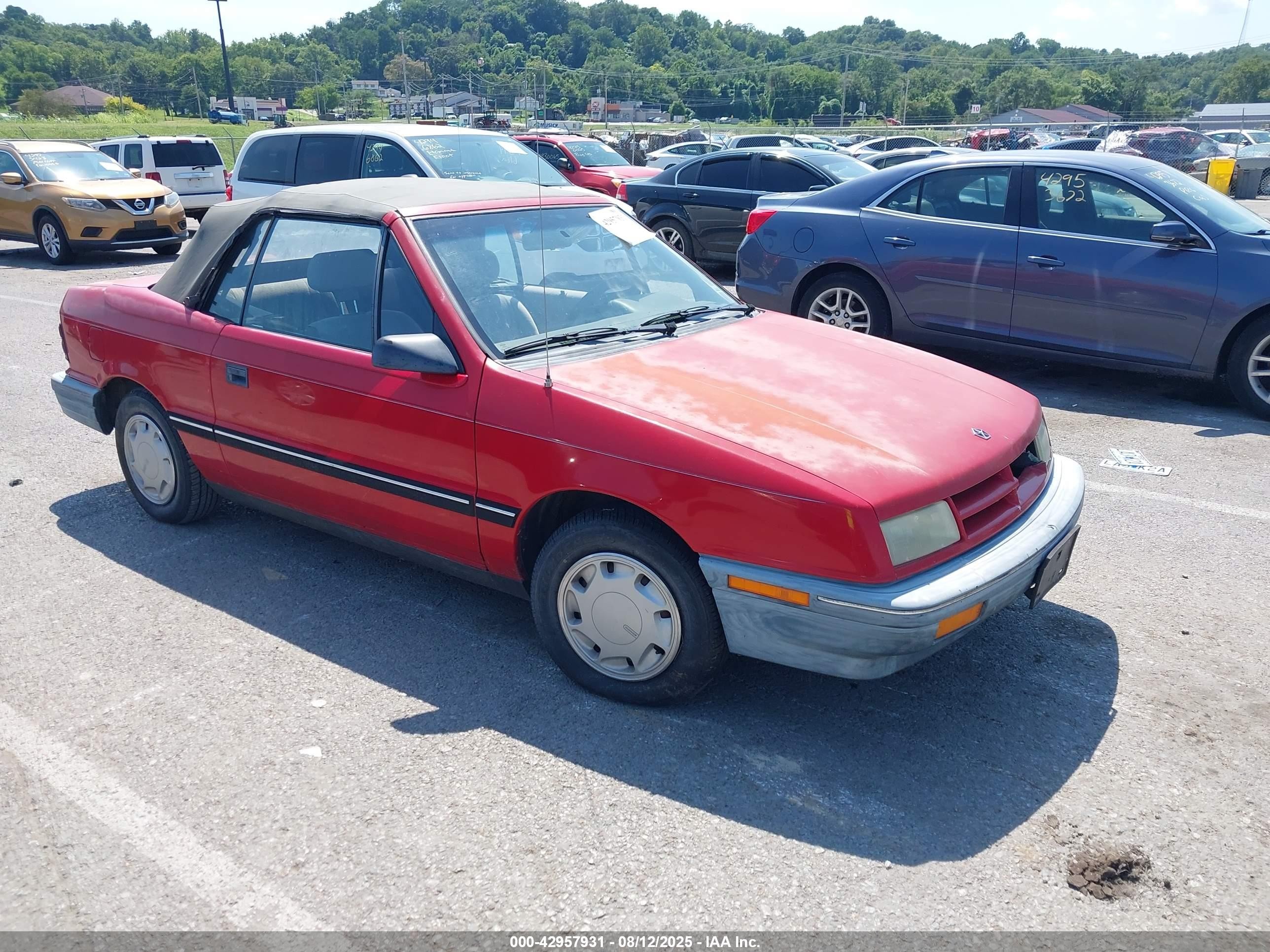 1991 Dodge Shadow   Red vin: 3B3XP45K8MT603753