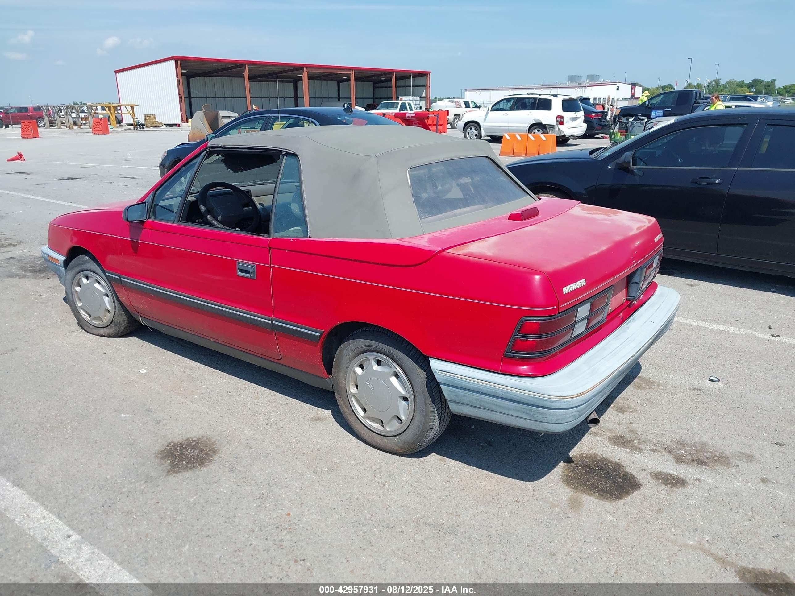 1991 Dodge Shadow   Red vin: 3B3XP45K8MT603753