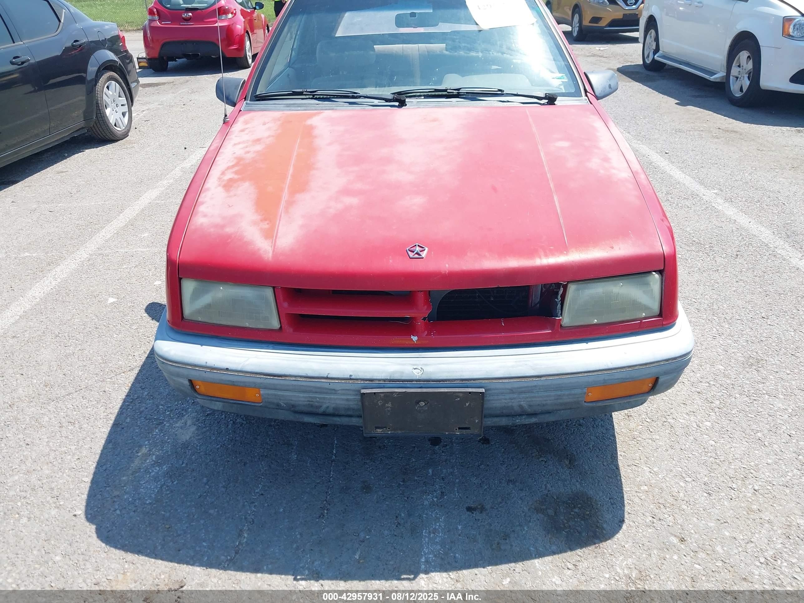 1991 Dodge Shadow   Red vin: 3B3XP45K8MT603753