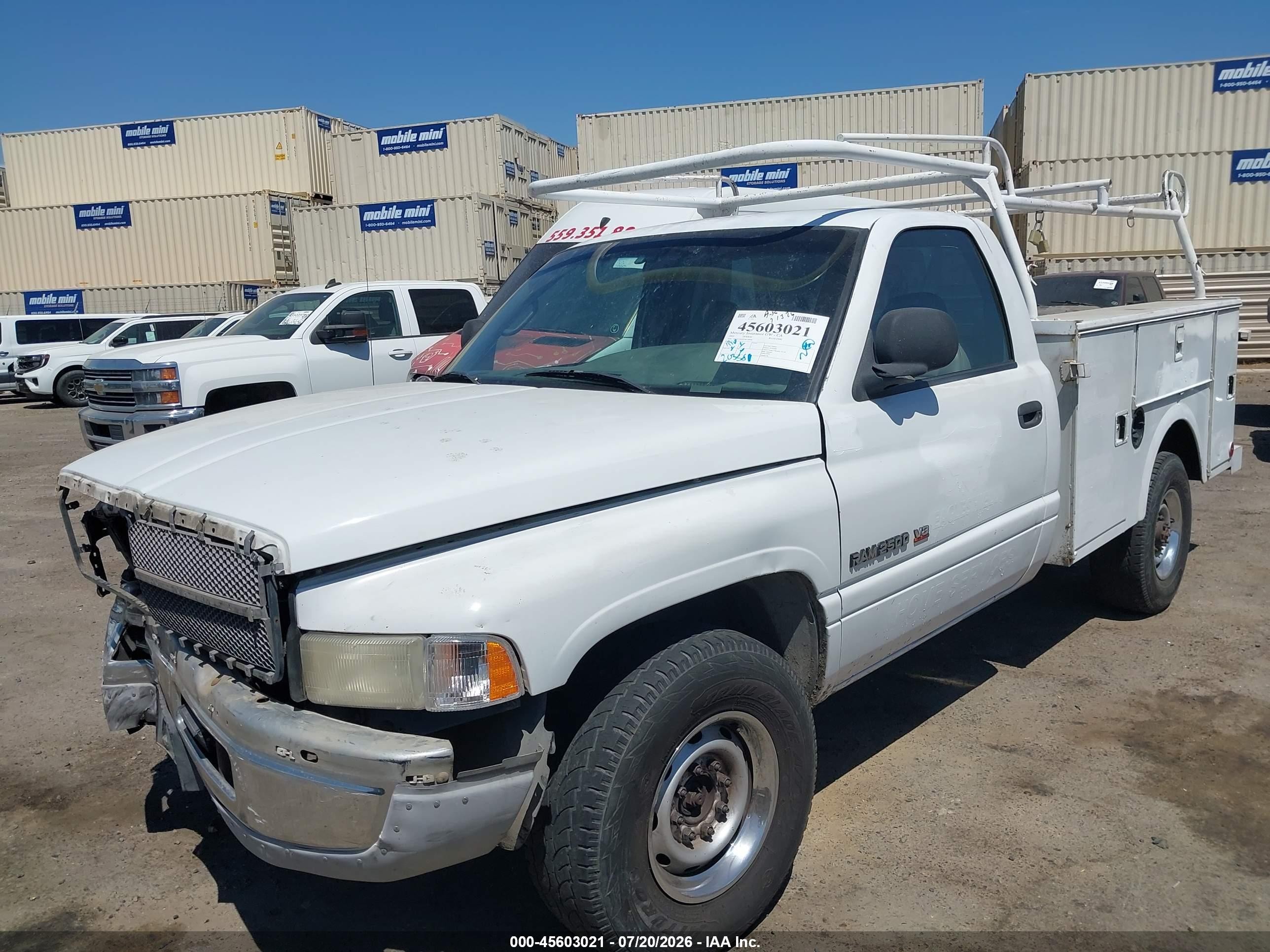 2001 Dodge Ram 2500 St Белый vin: 3B6KC26Z81M270940