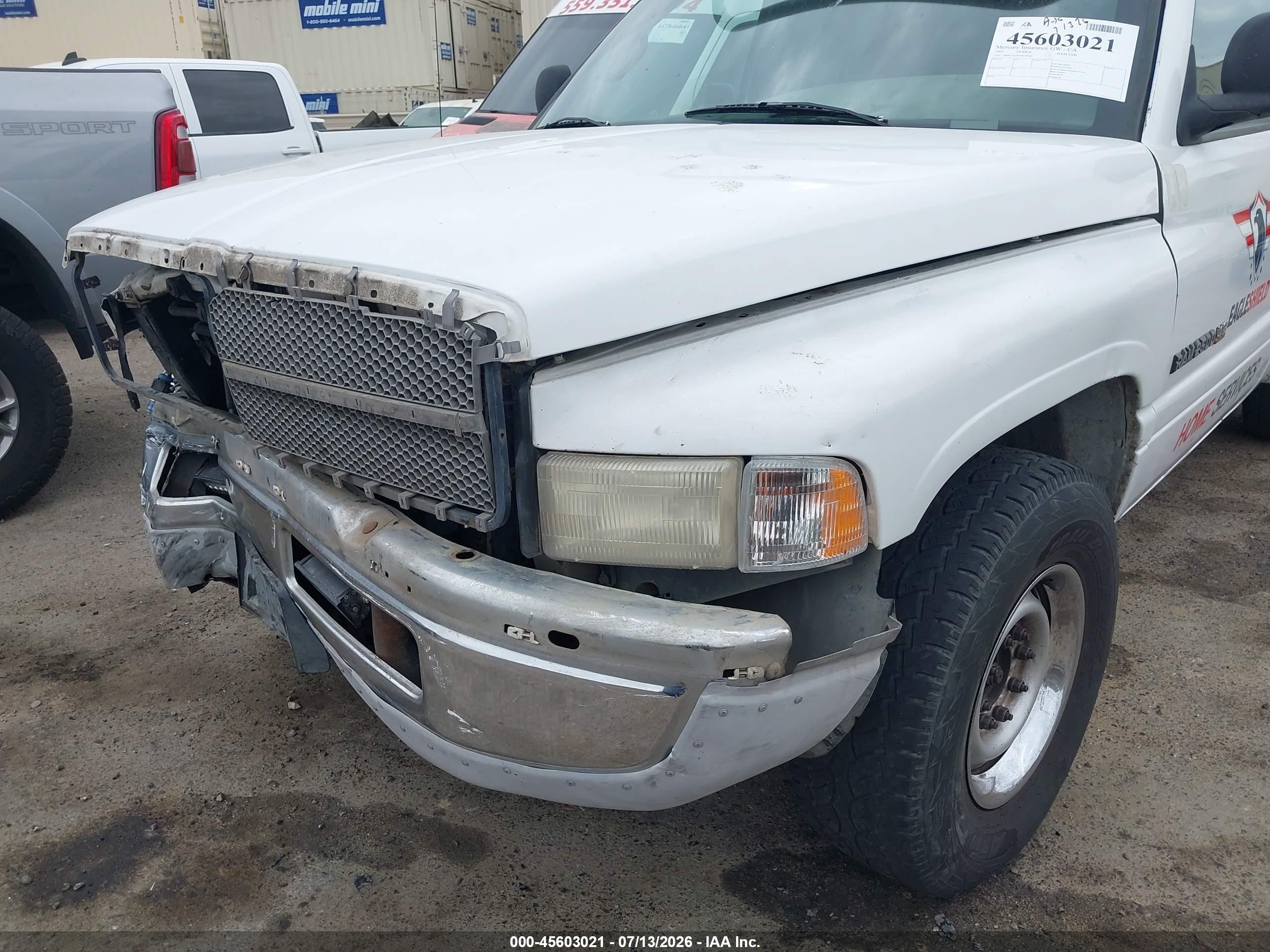 2001 Dodge Ram 2500 St Белый vin: 3B6KC26Z81M270940