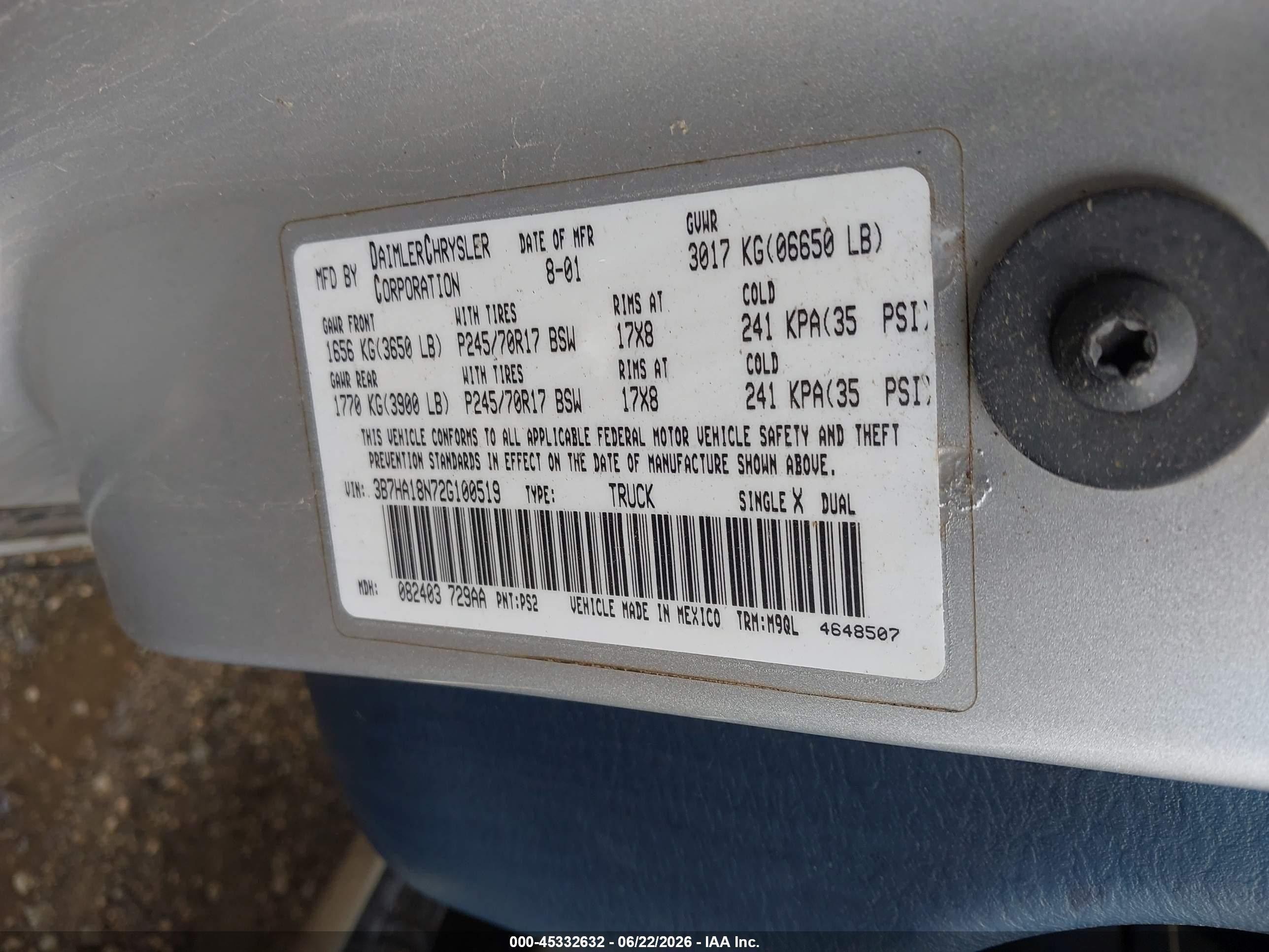 2002 Dodge Ram 1500 St Silver vin: 3B7HA18N72G100519